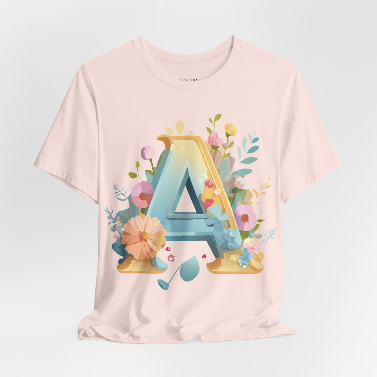 Letter A Graphic Unisex Cotton Bella+Canvas Tee with Art Letter Design