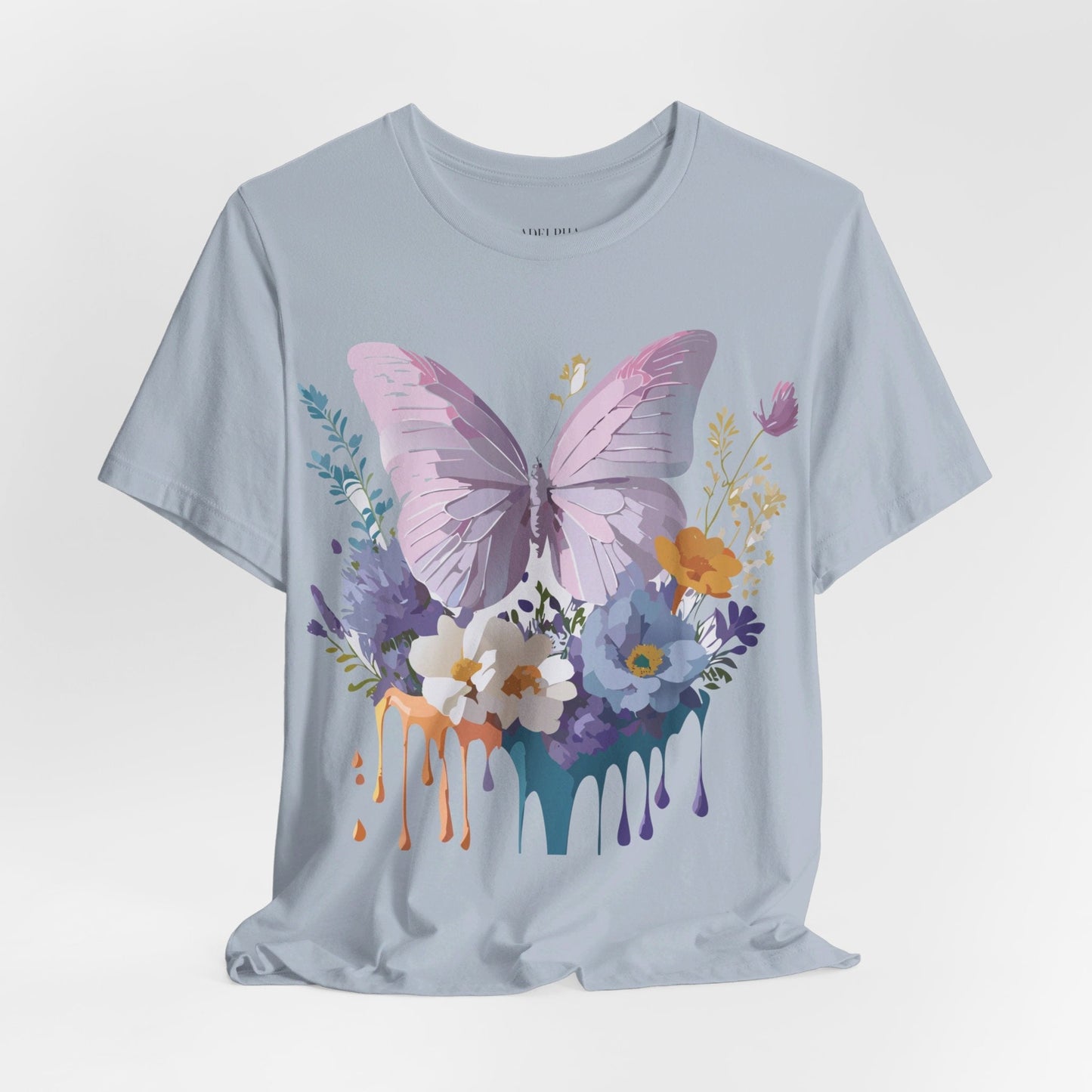 Butterfly Graphic Unisex 100 Cotton Lightweight Vintage Floral Design Jersey Tee 46