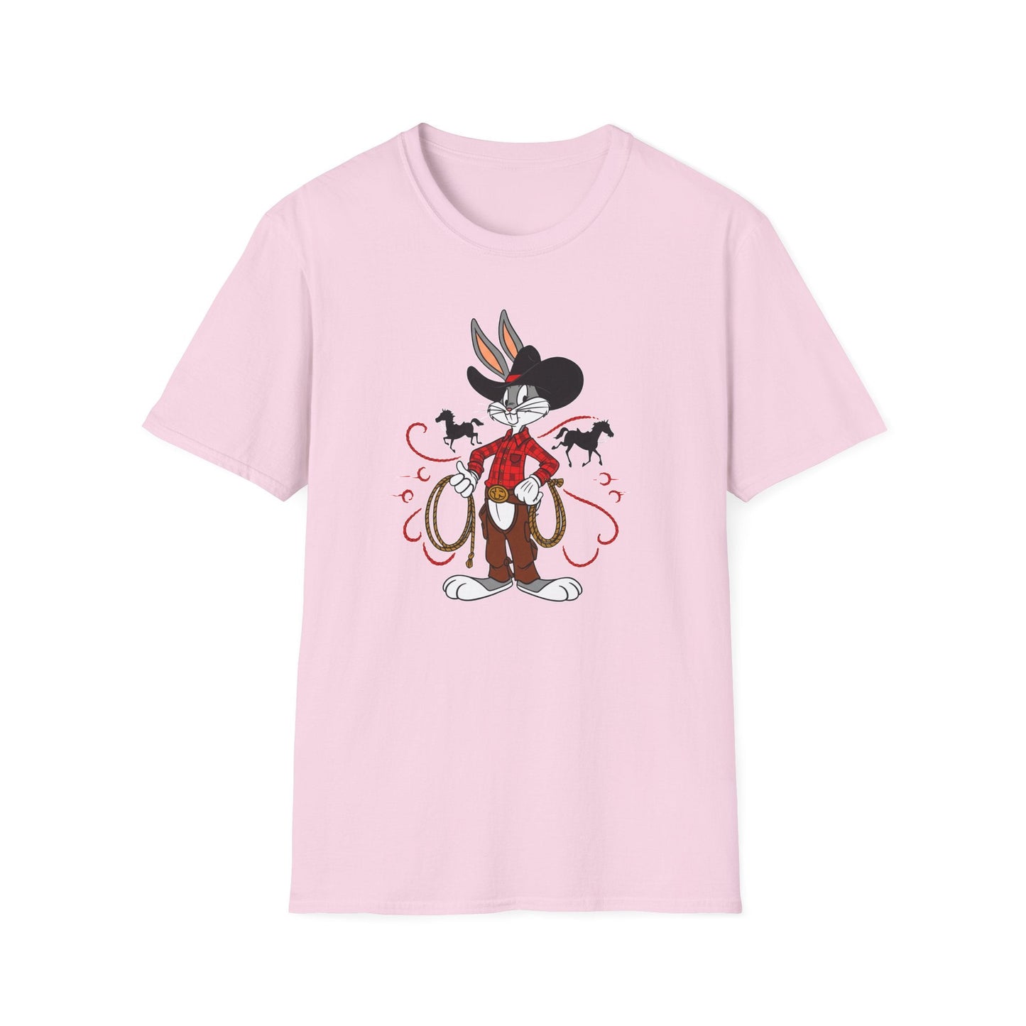 Bugs Bunny Unisex T Shirt Cartoon Design Graphic Tee Gildan Softstyle 64000 Artwork