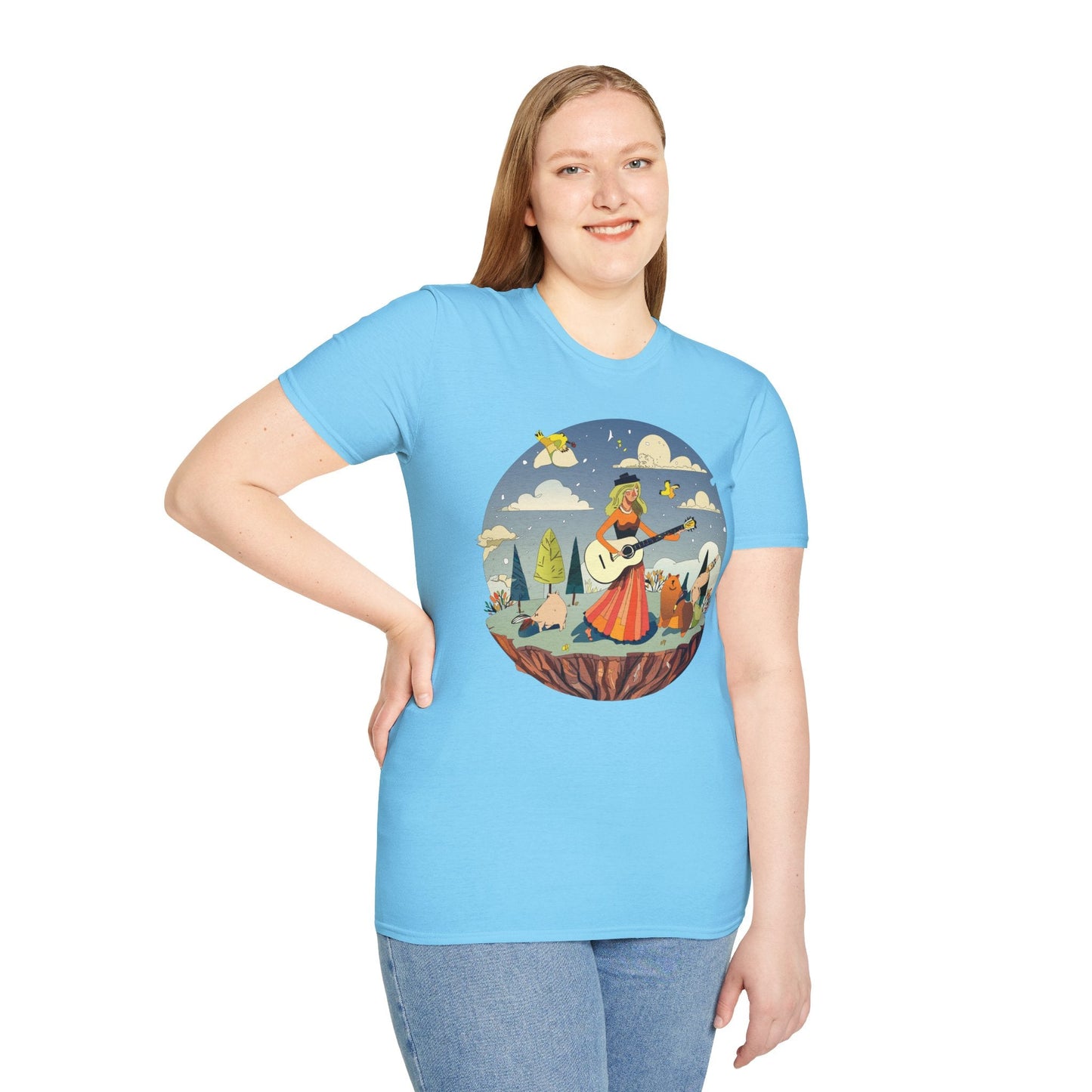 Womens Graphic T Shirt Art Design Tee Unisex SoftStyle Gildan 64000 100 Percent Cotton