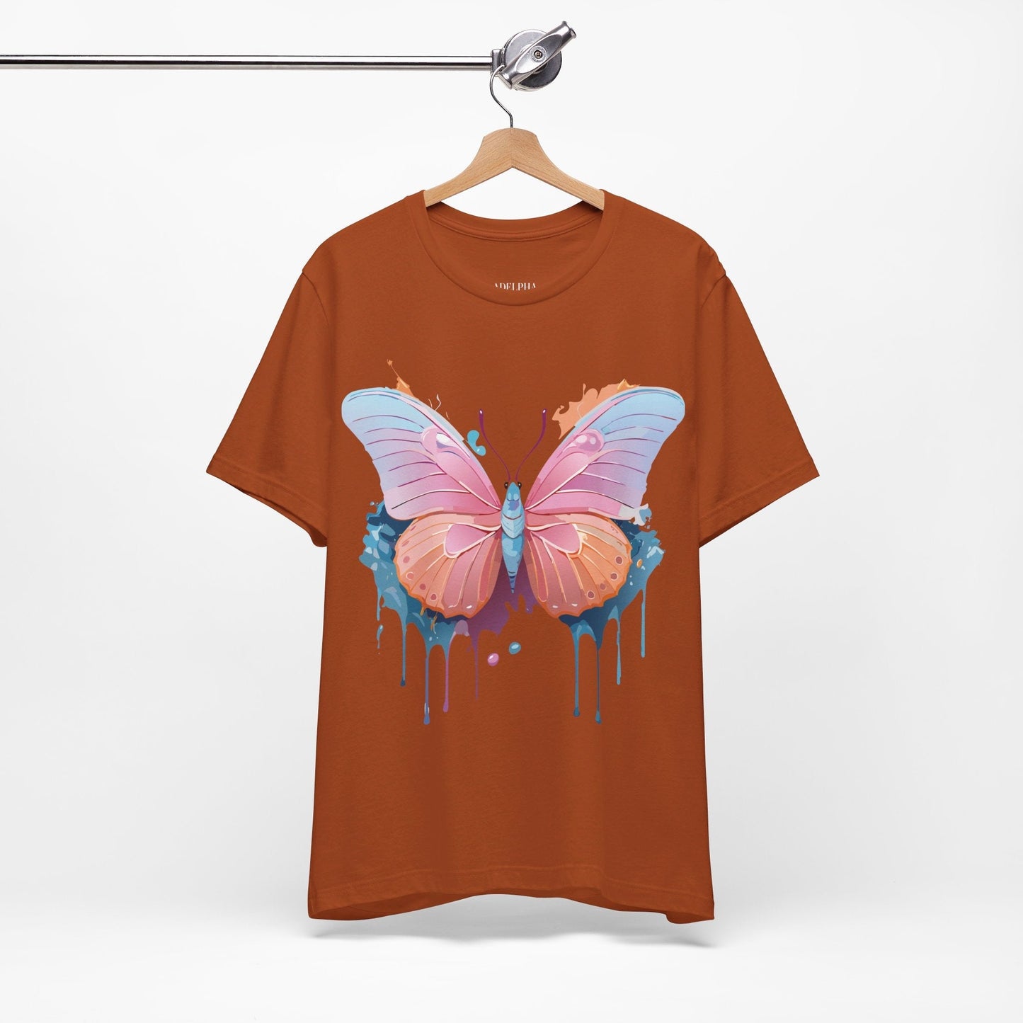 Butterfly Graphic Unisex 100 Cotton Lightweight Vintage Design Jersey Tee 88