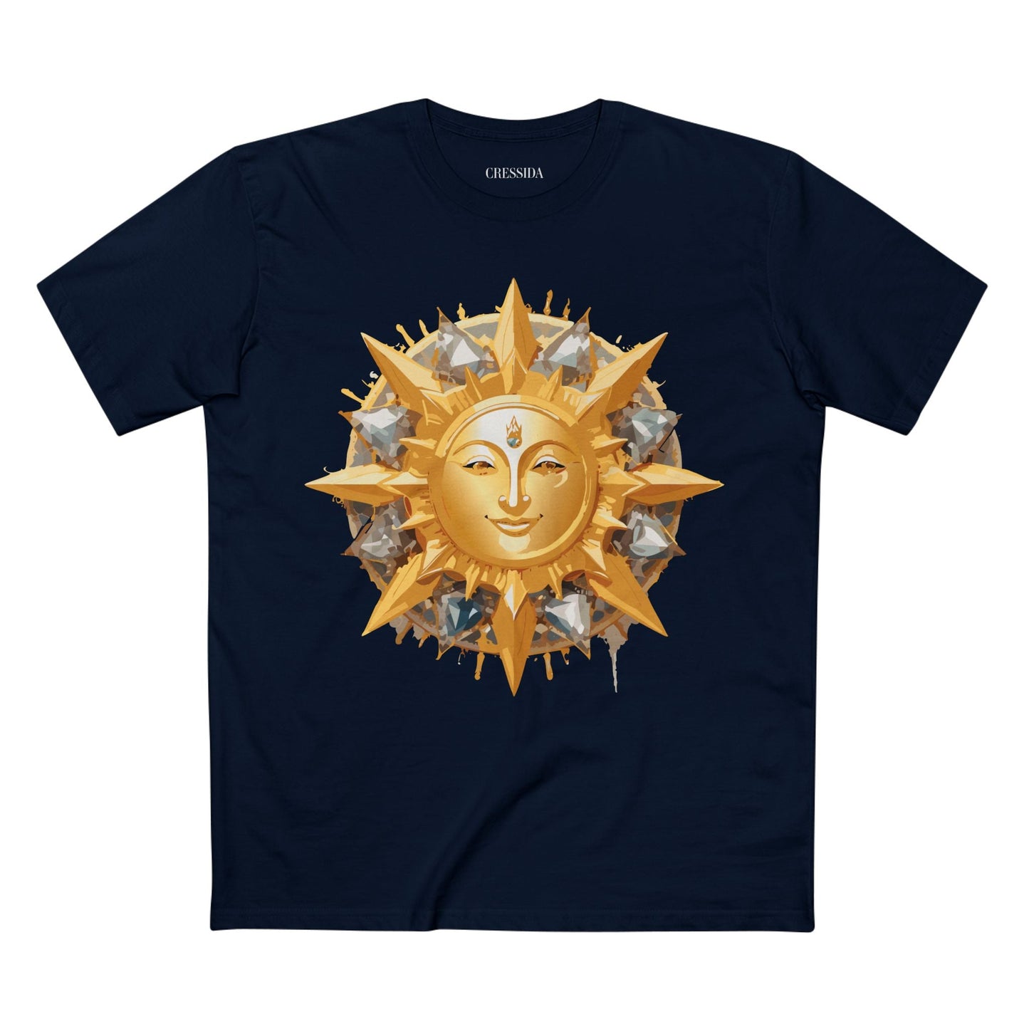 Gold Sun Graphic Unisex 100 Cotton T-Shirt with Golden Art Design 14
