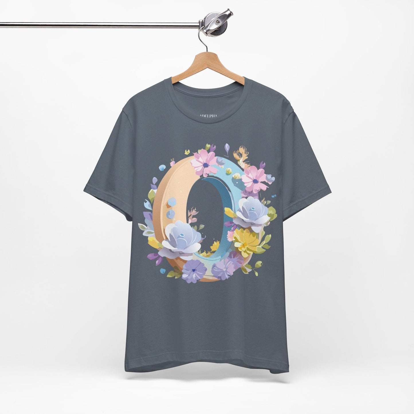 Letter O Shirt Unisex Graphic Tee With Vintage Inspired Art By Adelpha Premium Jersey Short Sleeve