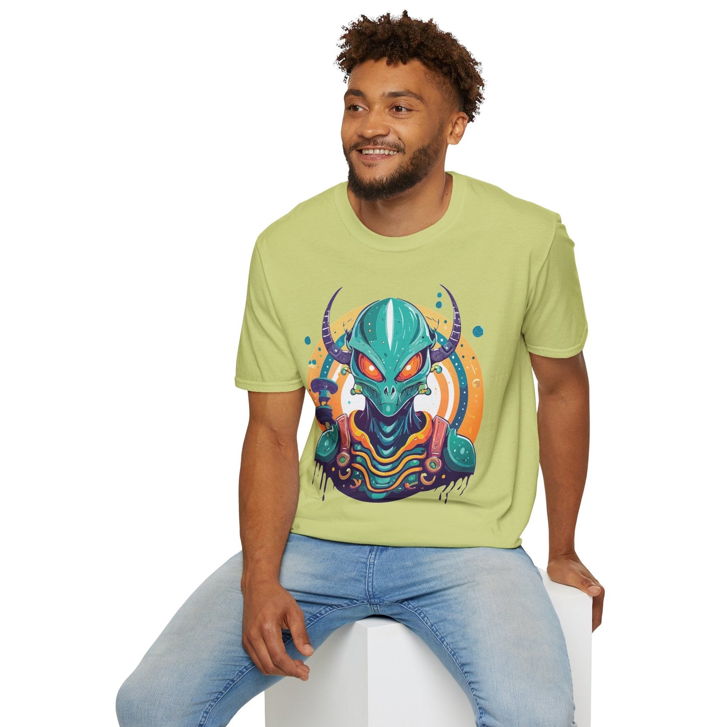 Alien T Shirt Cosmos Shirt Unisex Softstyle Tee 100 Percent Ring Spun Cotton Short Sleeve