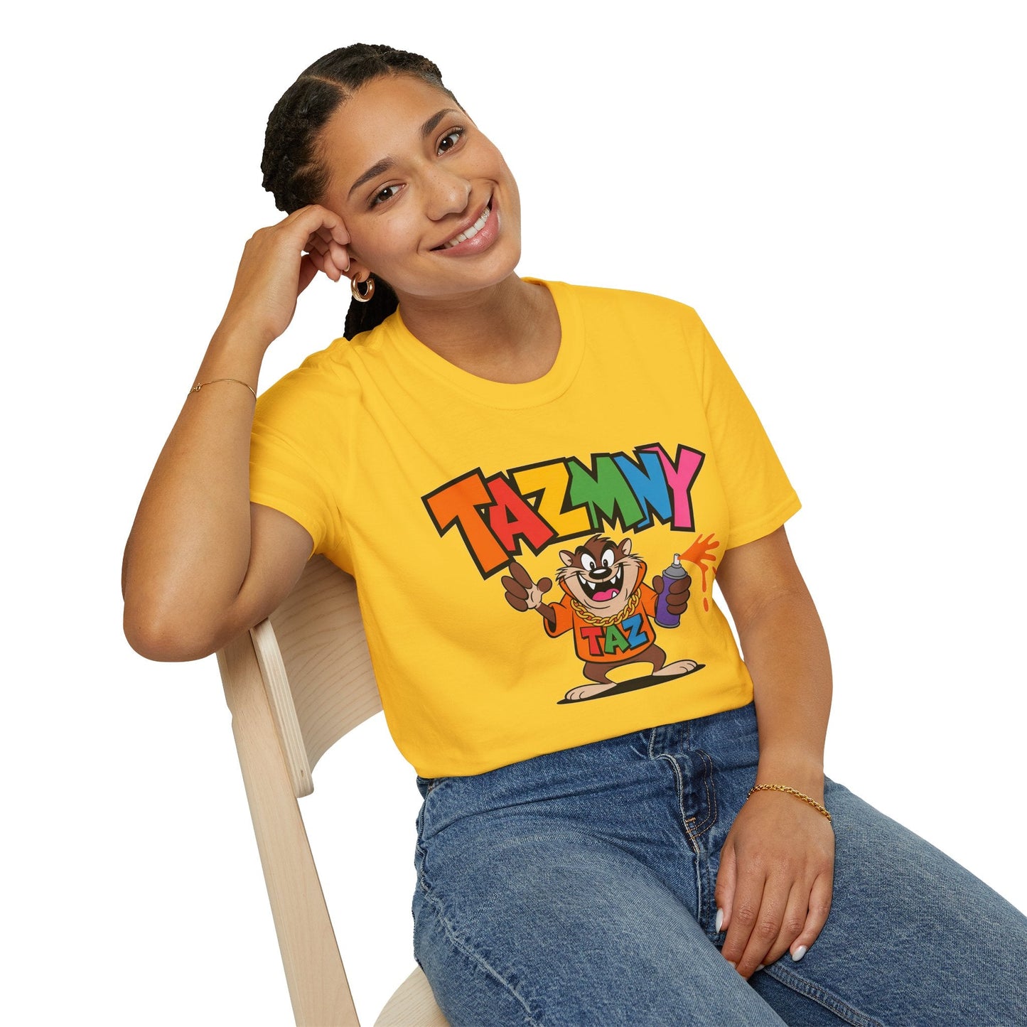 Unisex Cartoon T Shirt With Animation Print Funny Animals Softstyle Tee From Gildan 64000