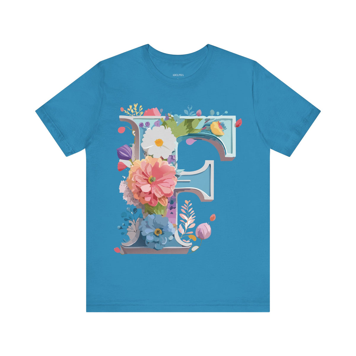 Letter F Graphic Unisex Cotton Bella+Canvas Tee with Art Letter Design