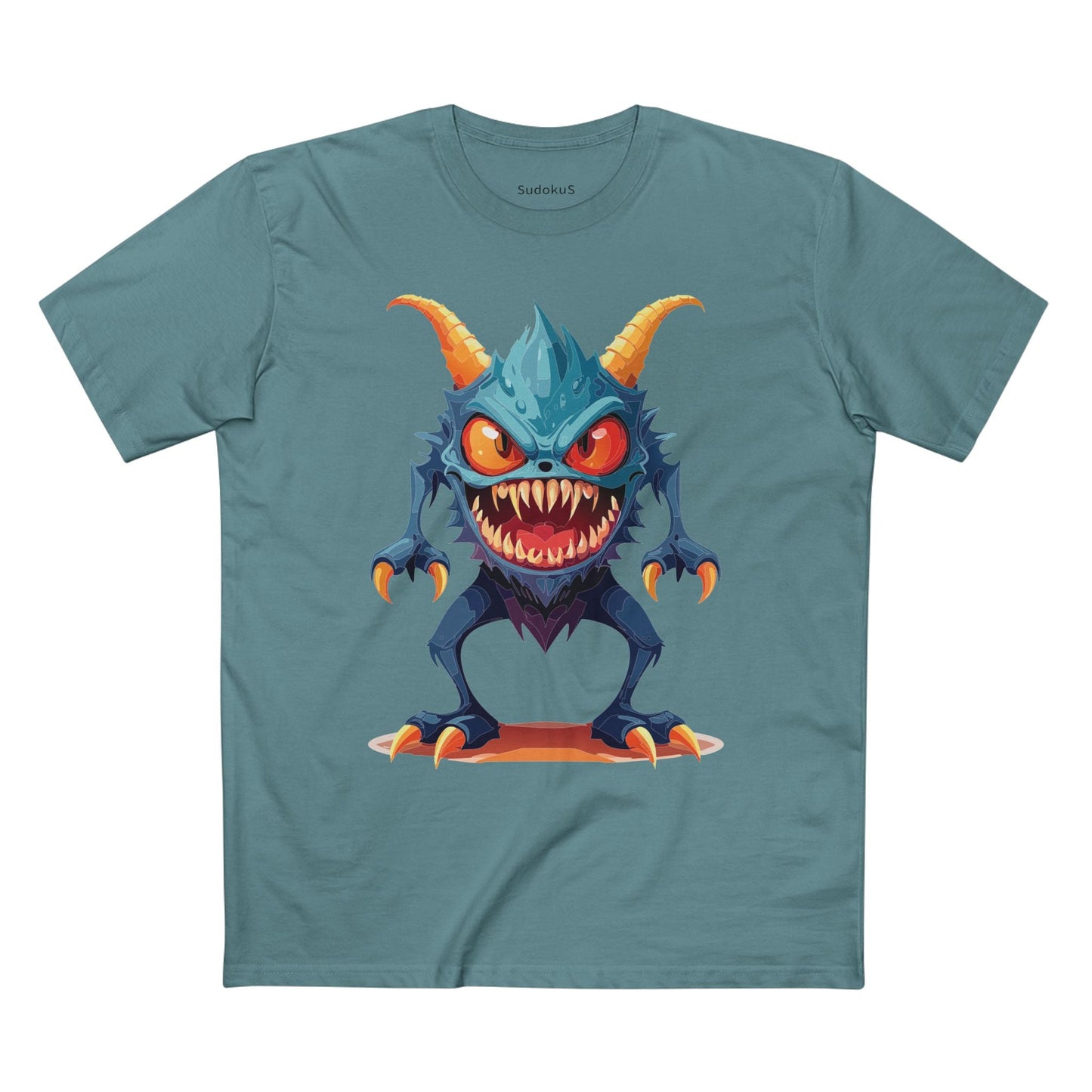 Cartoon Monsters Graphic Unisex 100 Cotton Staple Tee 1