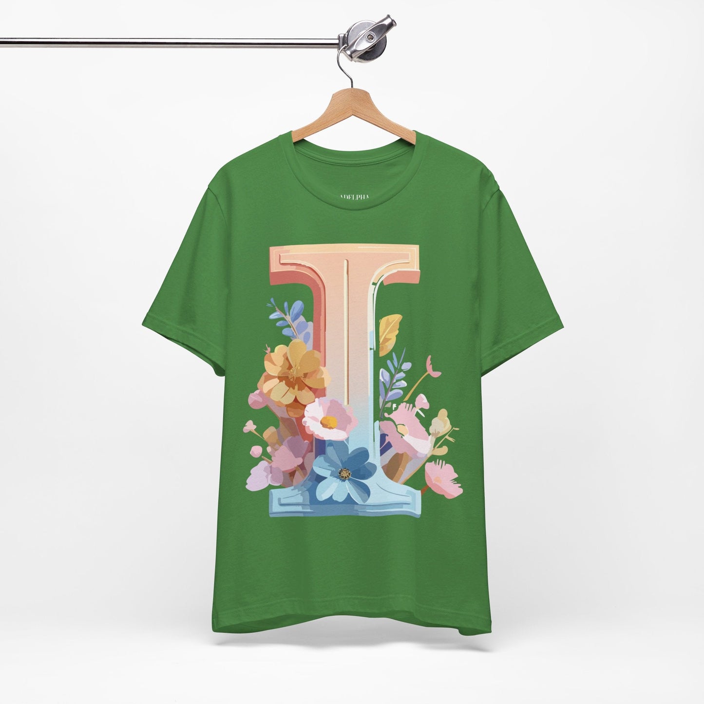 Letter I Shirt Graphic Tee Unisex Vintage Inspired Adelpha Art Design Short Sleeve Tee
