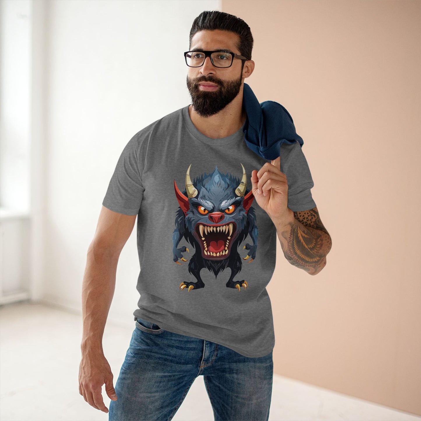 Cartoon Monsters Graphic Unisex 100 Cotton Staple Tee 10
