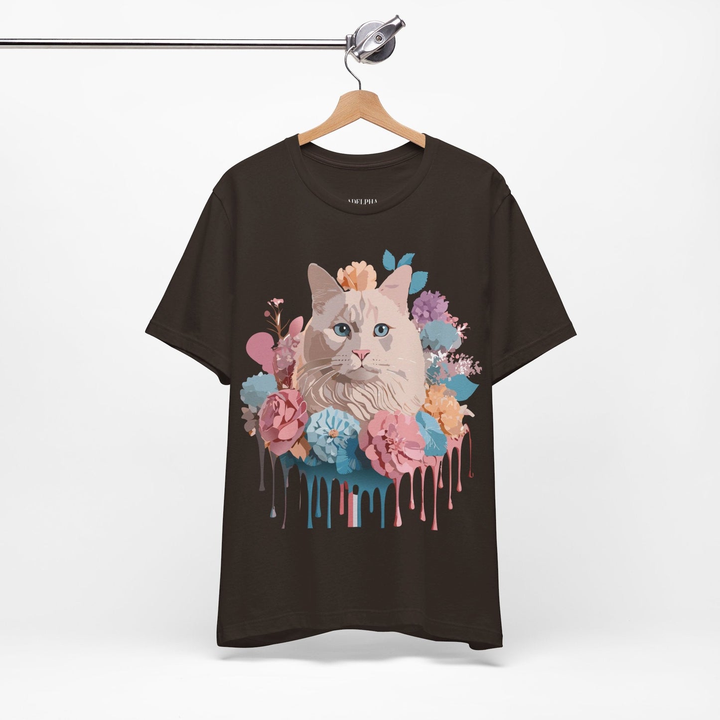 Cat Graphic Tee Unisex Short Sleeve Shirt By Adelpha Vintage Art Design