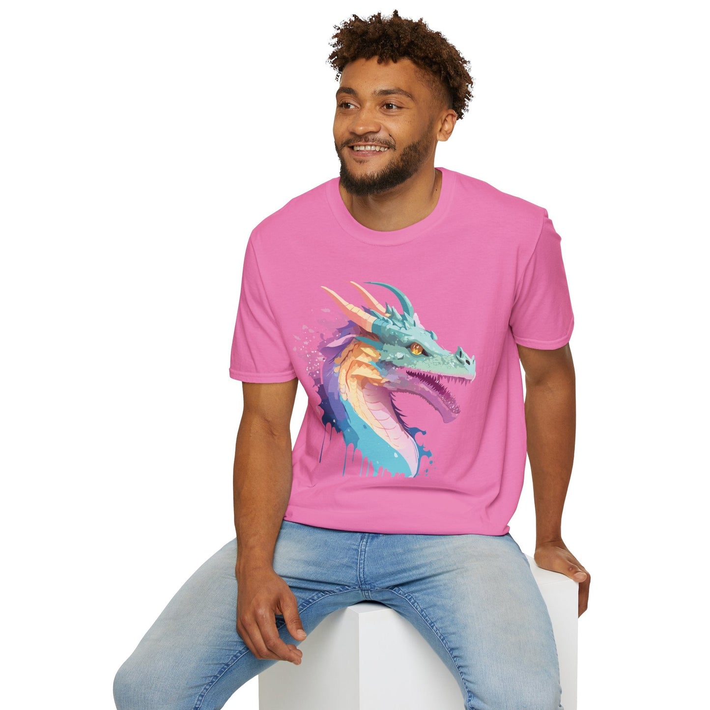 Dragon Graphic Unisex Cotton Softstyle Art Design Tee With Animals 26
