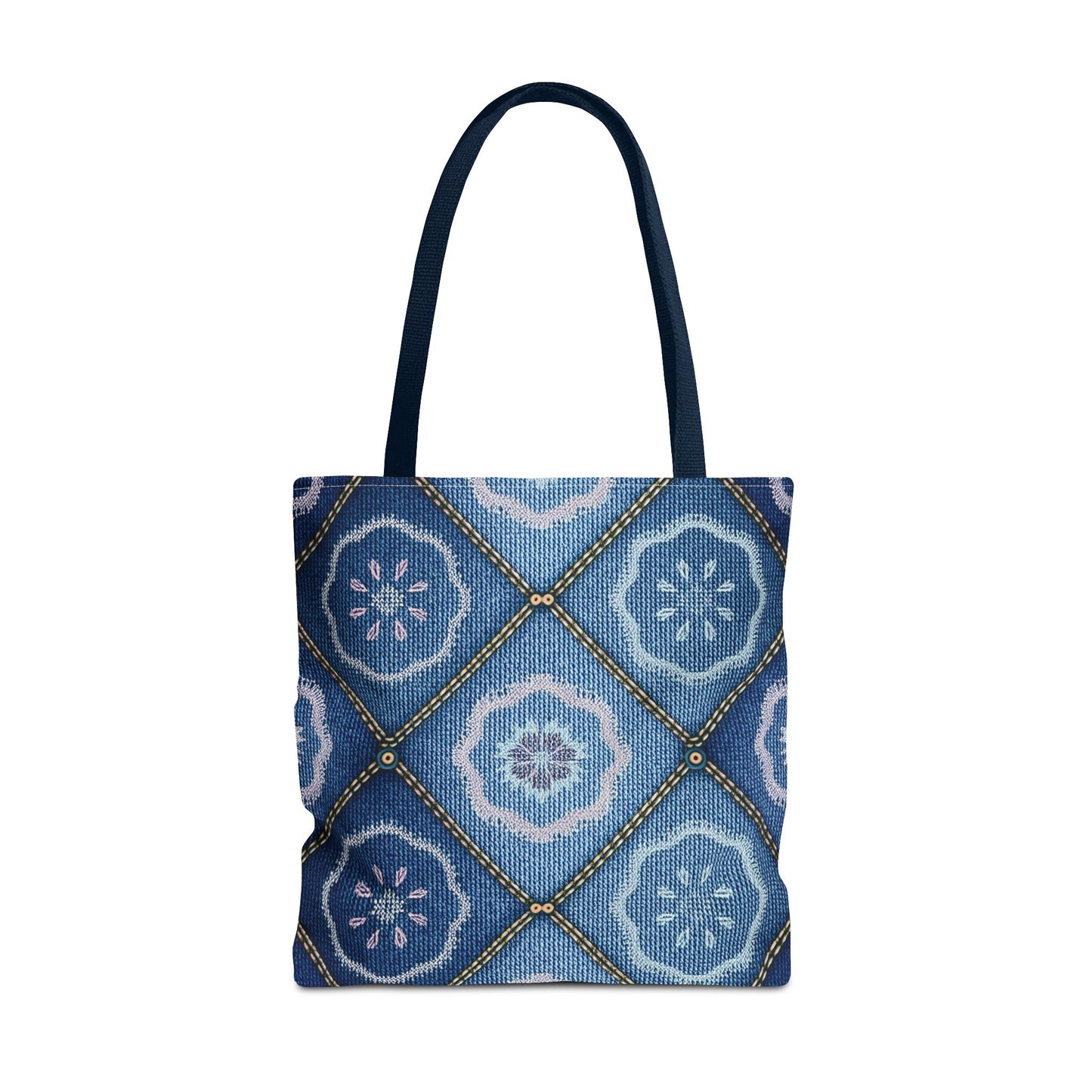 Denim Fabric Imitation Print Unisex Canvas Bag Poly Spun 3 Sizes Tote Bag 123