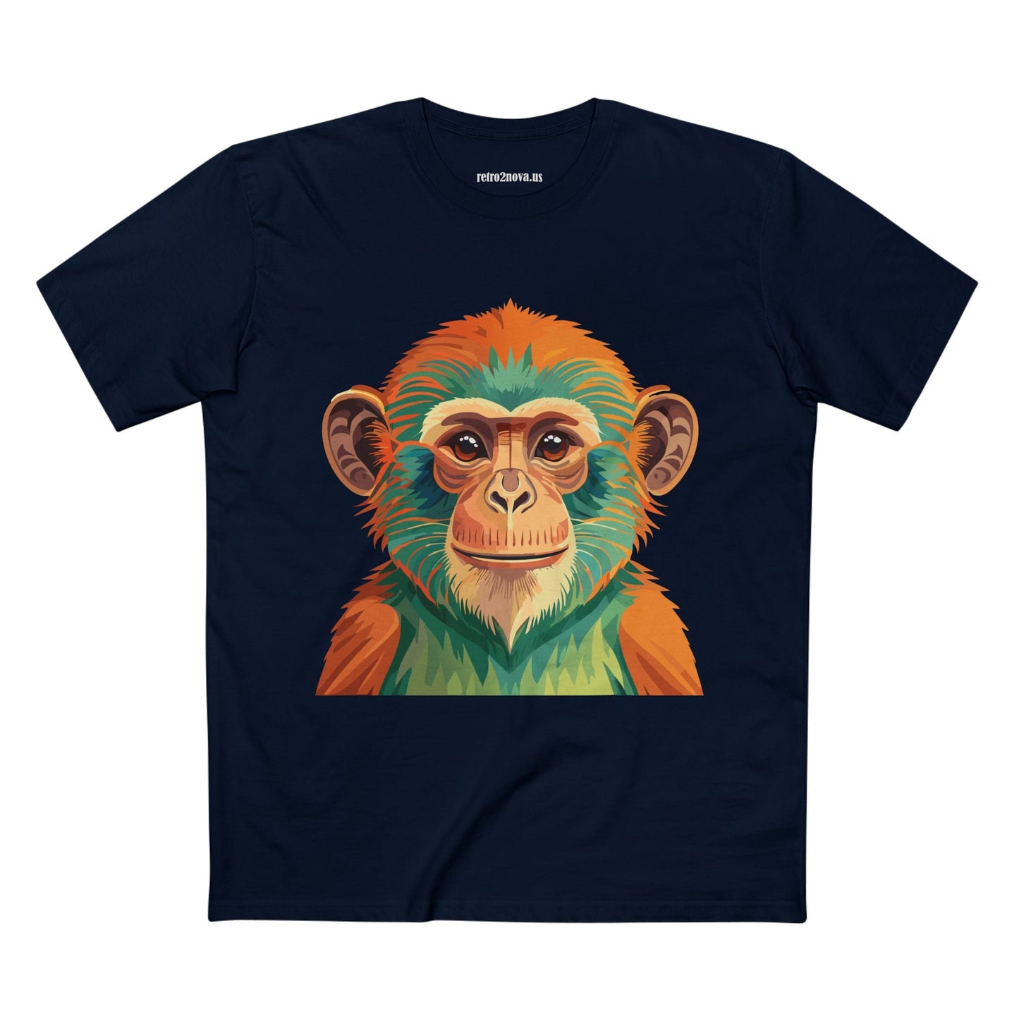 Retro2Nova Monkey Shirt Unisex Premium Cotton Staple Tee With Original Art Design From Our Art Collection