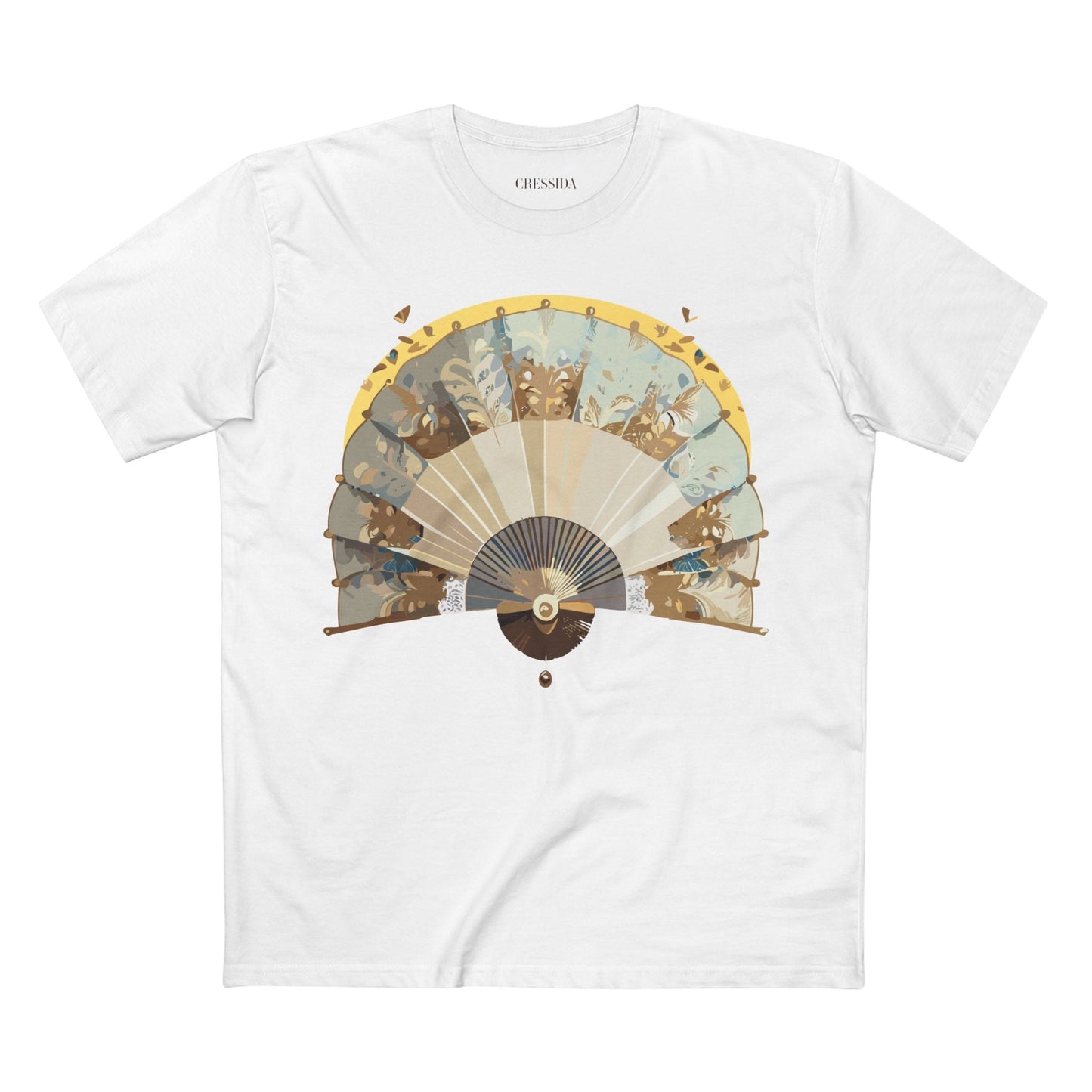 Antique Fan Graphic Design T-Shirt Unisex 100 Cotton Floral Carnival Artwork Tee 26