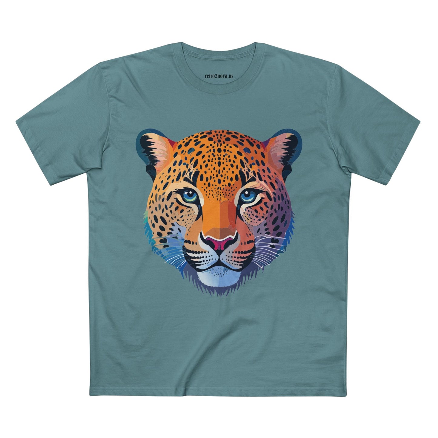 Unisex Cheetah Animal Shirt Premium Cotton Staple Tee With Original Art Design From Retro2Nova Collection