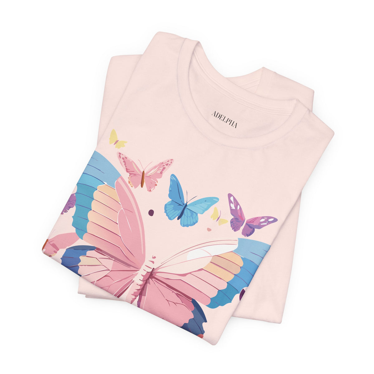 Butterfly Graphic Unisex Cotton Bella+Canvas Tee with Art Design n19