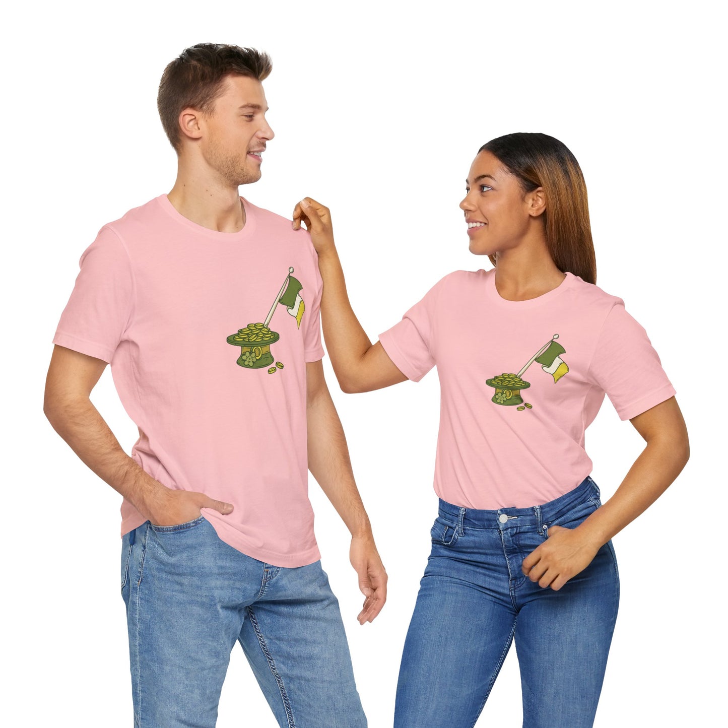 Camiseta unisex de algodón con estampados de la suerte