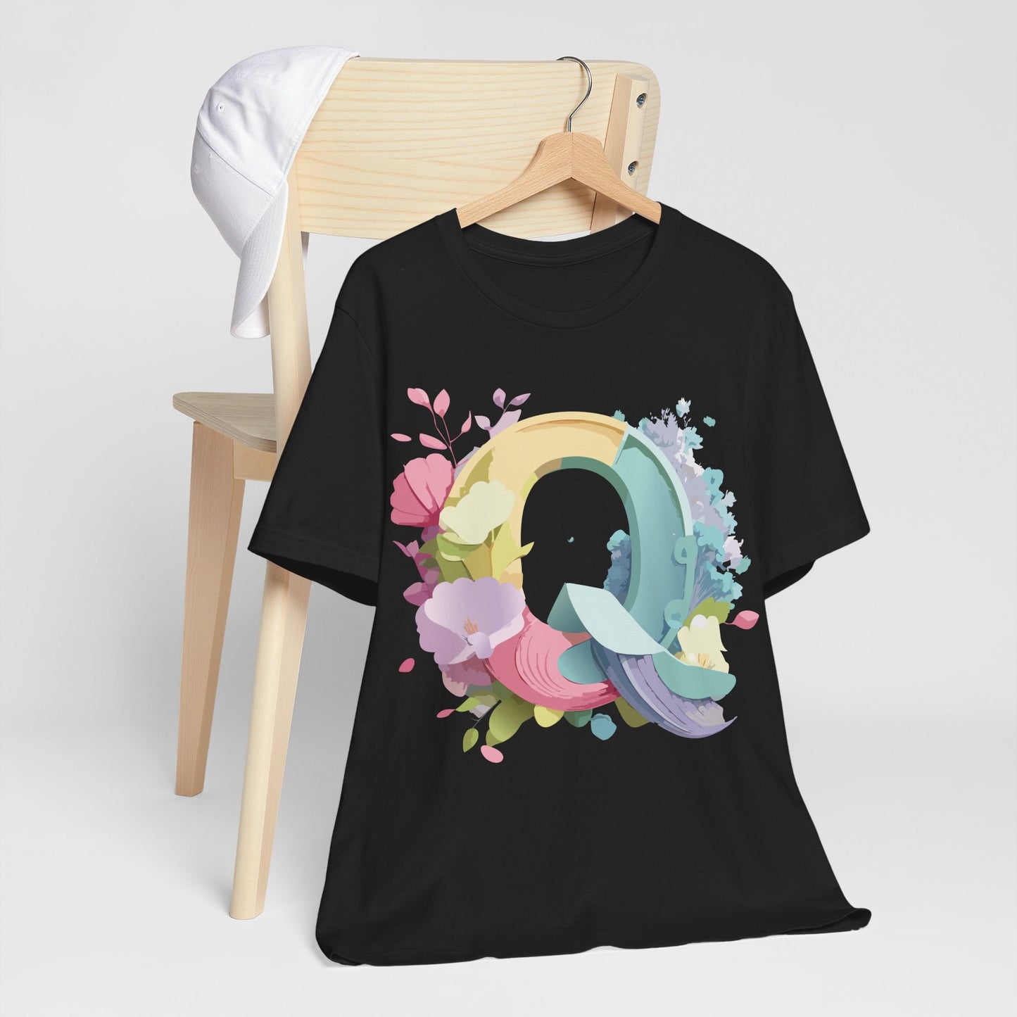 Letter Q Graphic Tee Unisex Short Sleeve Vintage Inspired Art Adelpha Tee Premium Cotton Comfort