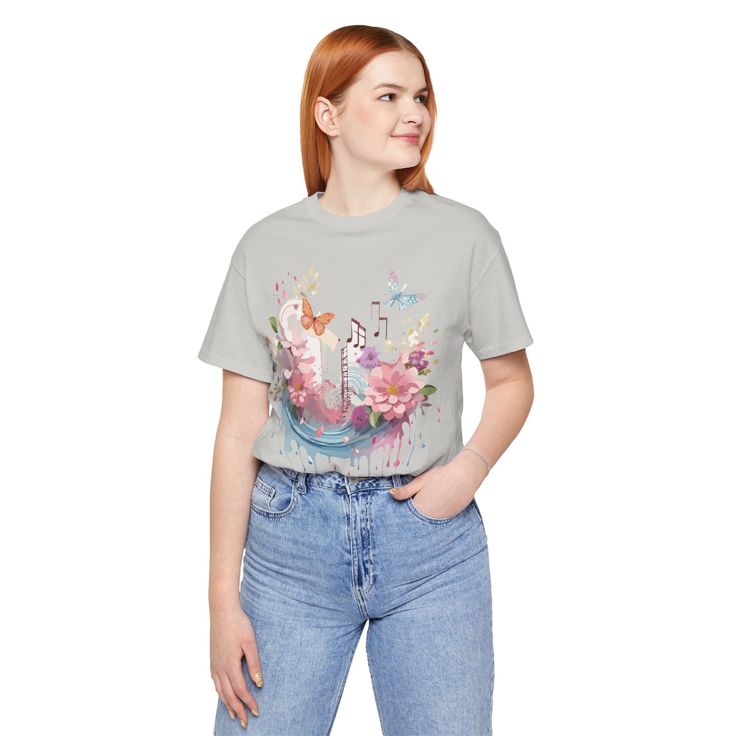 Music Graphic Unisex 100 Cotton Vintage Art with Musical Elements Tee 122