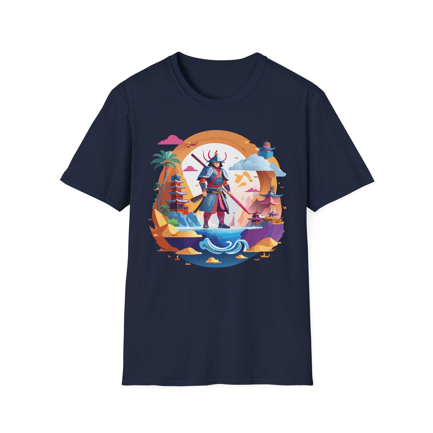 Samurai T Shirt Unisex Gildan Softstyle 64000 100 Percent Ring Spun Cotton Lightweight Tee