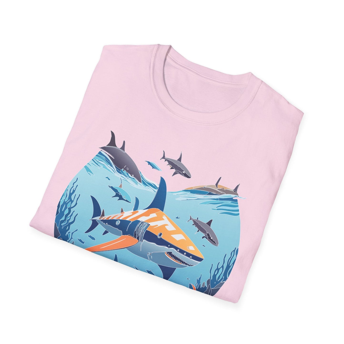 Ocean Tee Shirt Unisex Softstyle Gildan 64000 100 Percent Ring Spun Cotton Breathable U Boat Design