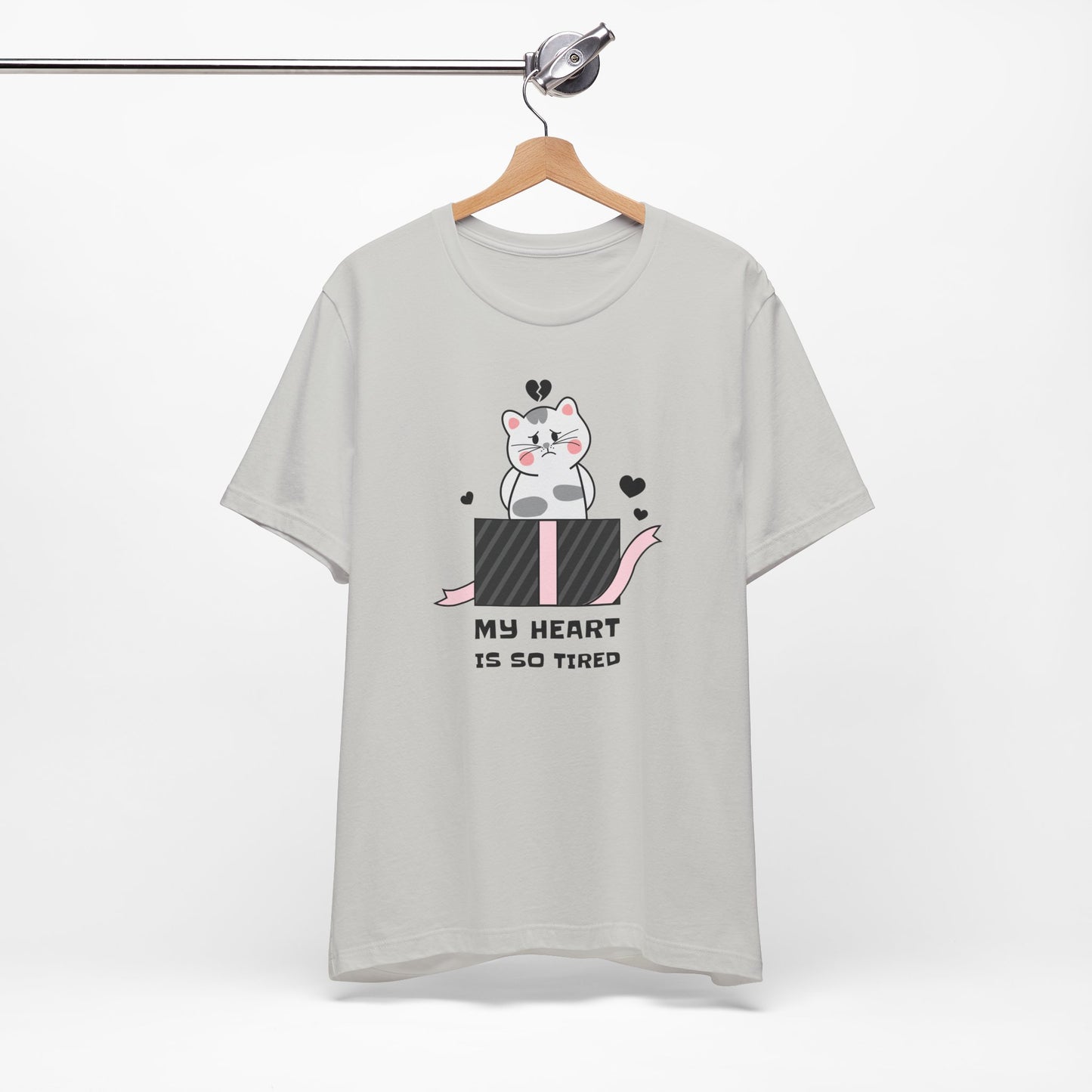 Cat Heart T-Shirt, Love T-Shirt, Tee Shirts with Animals, Valentine Day Shirt 16