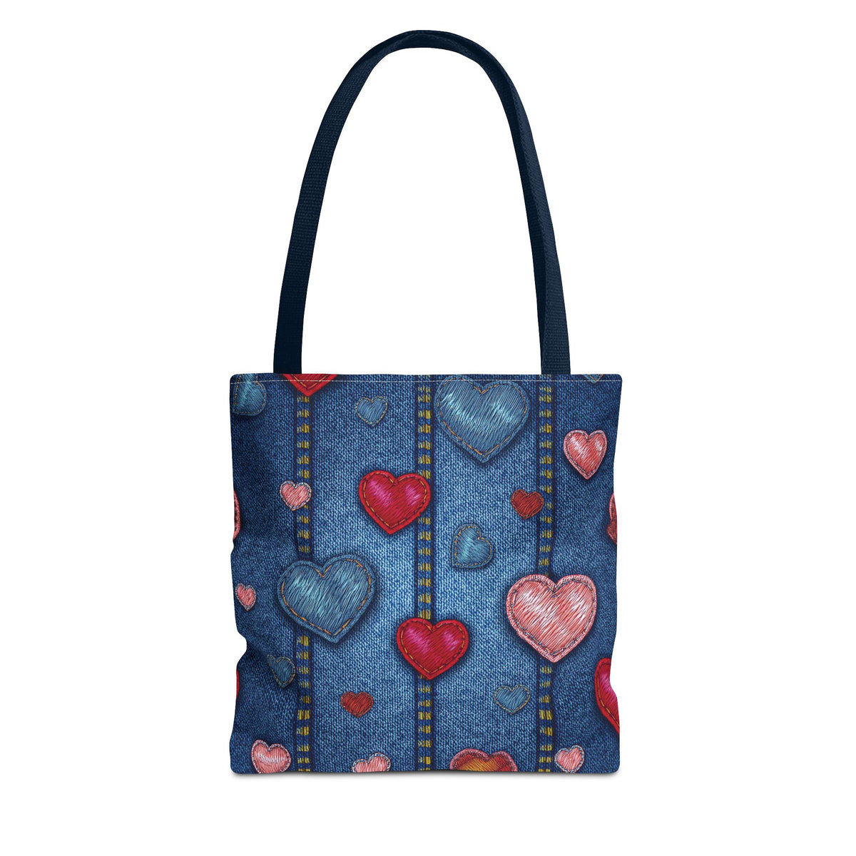 Love Day Graphic Design Denim Fabric Imitation Print Unisex Canvas Bag POLY 3 Sizes Tote Bag 201-25