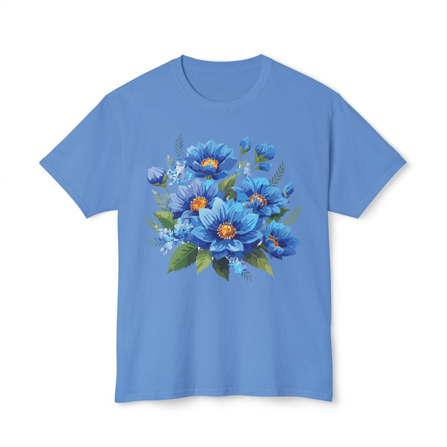 Unisex Floral T Shirt with Vintage Flower Art Print HD Cotton Tee Designed In USA