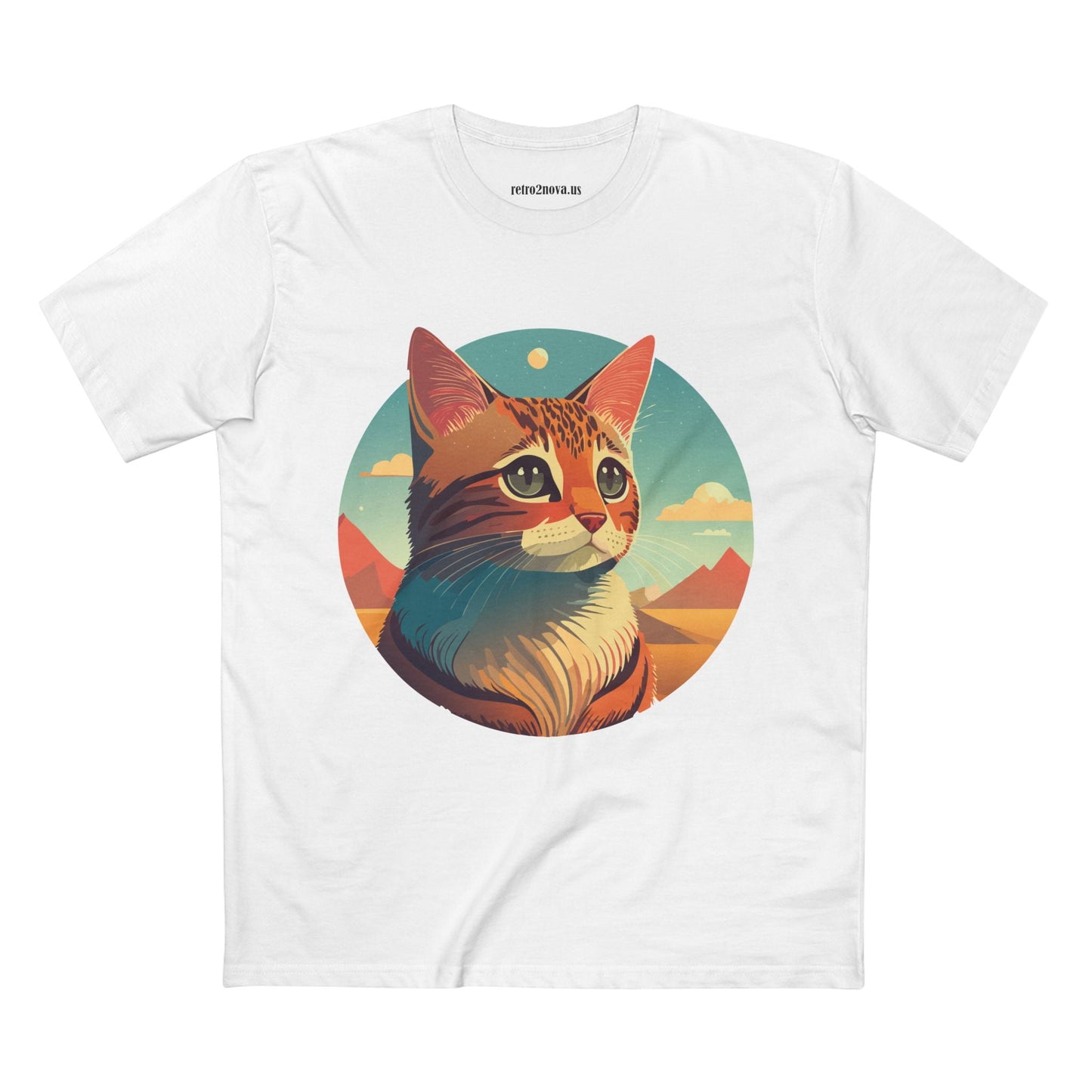 Cat Shirt Unisex Premium Cotton Tee With Original Art Design By Retro2Nova Breathable Ring Spun Cotton Soft Comfortable