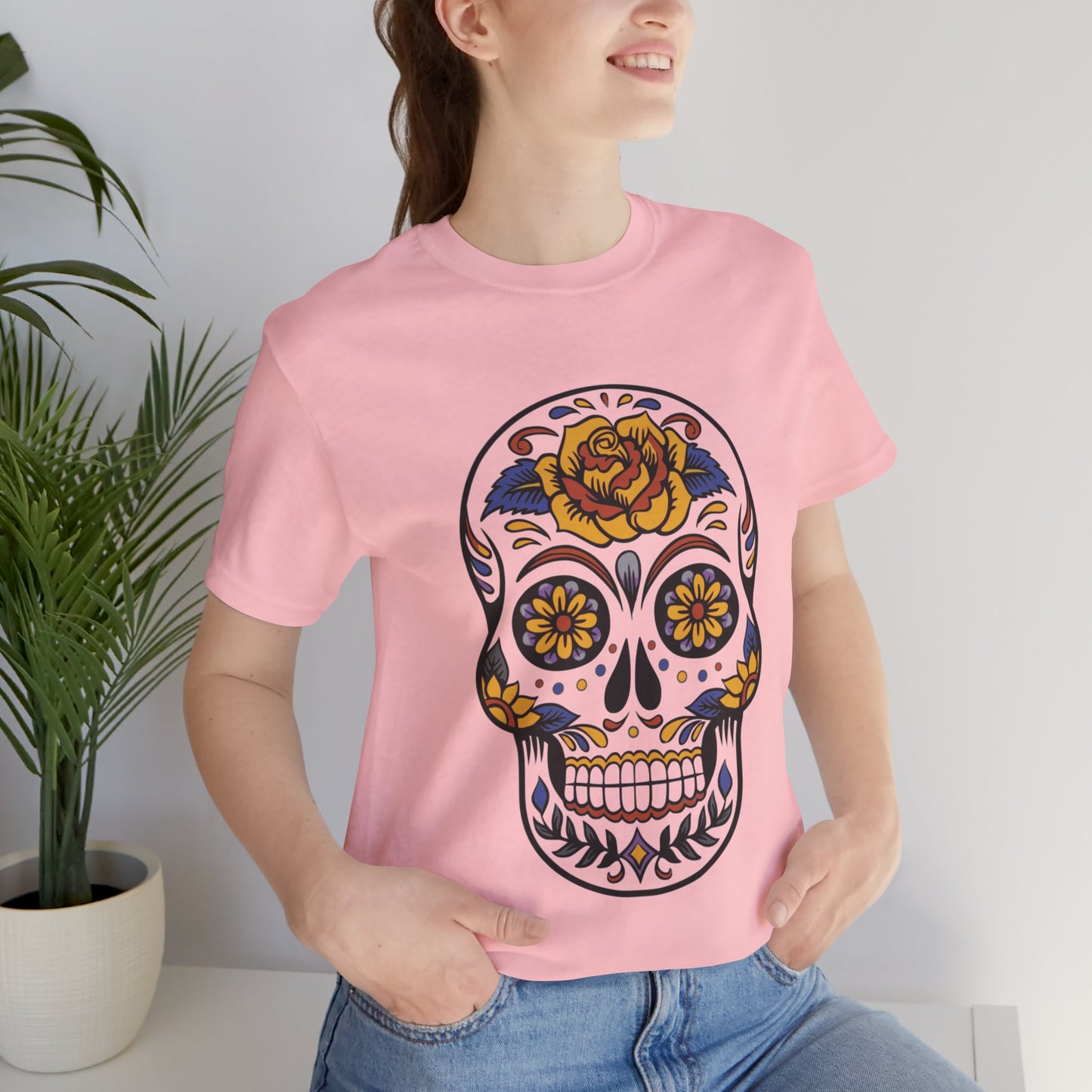 Unisex Cotton Tee Shirt with Skull