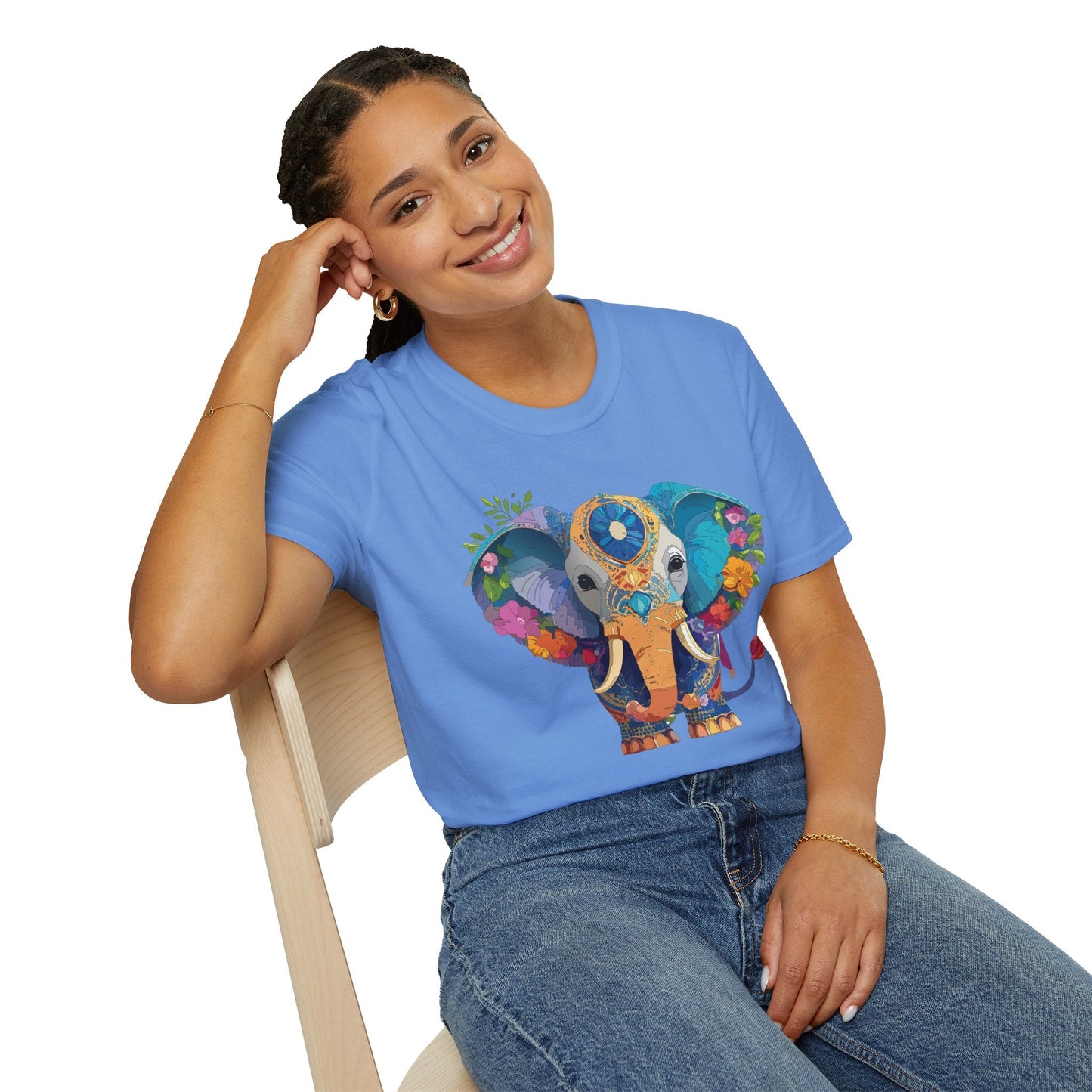 Elephant Graphic Shirt For Adults Unisex Softstyle Tee 100 Percent Cotton Gildan 64000