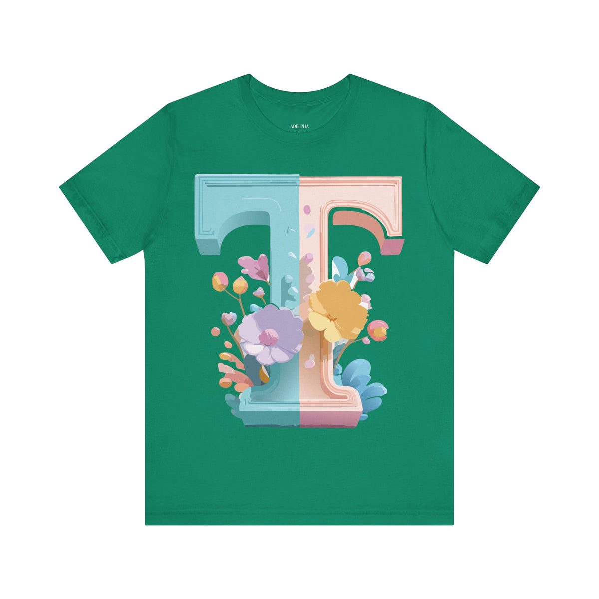 Letter T Graphic Unisex Cotton Bella+Canvas Tee with Art Letter Design