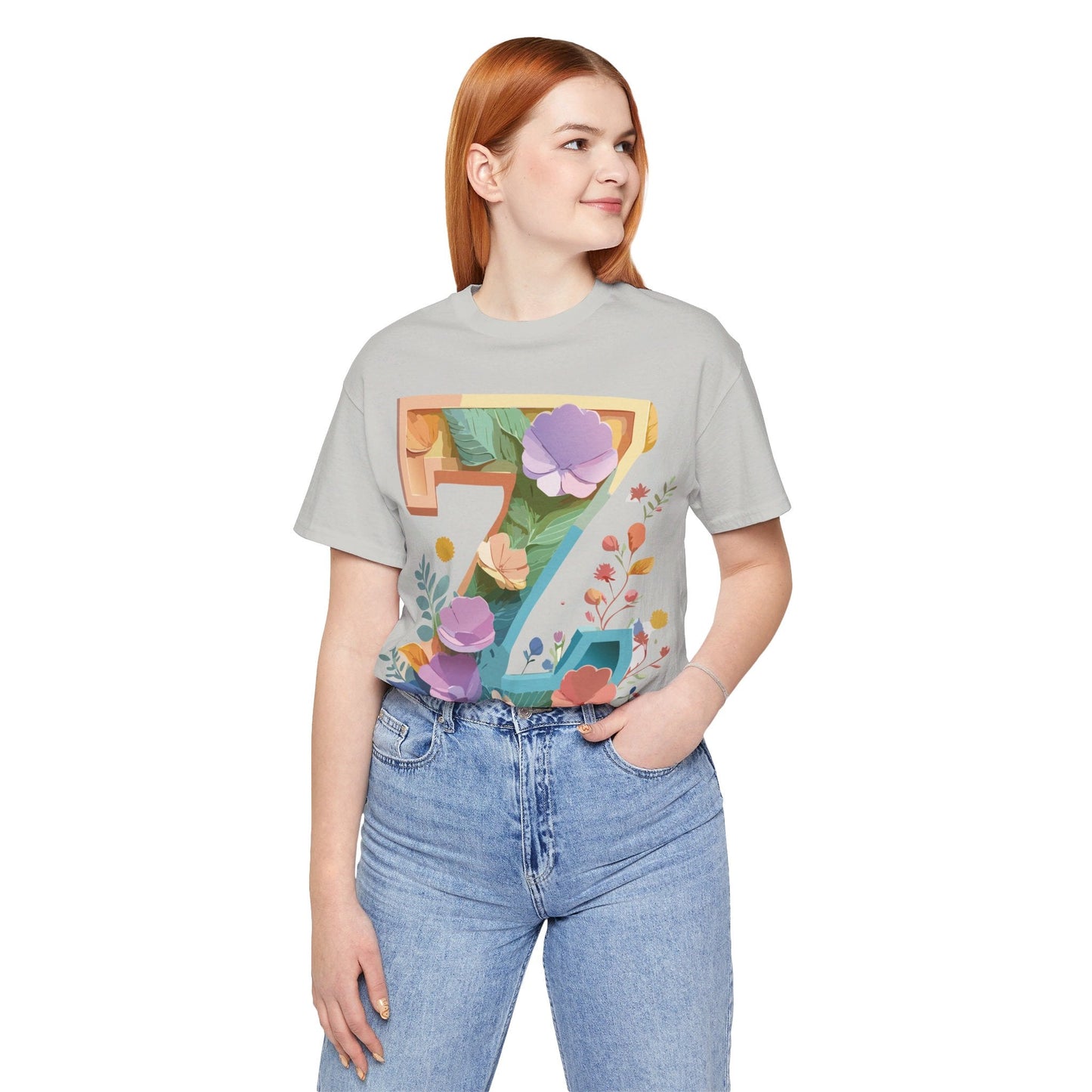 Unisex Letter Z Graphic Tee  Vintage Inspired Art Short Sleeve