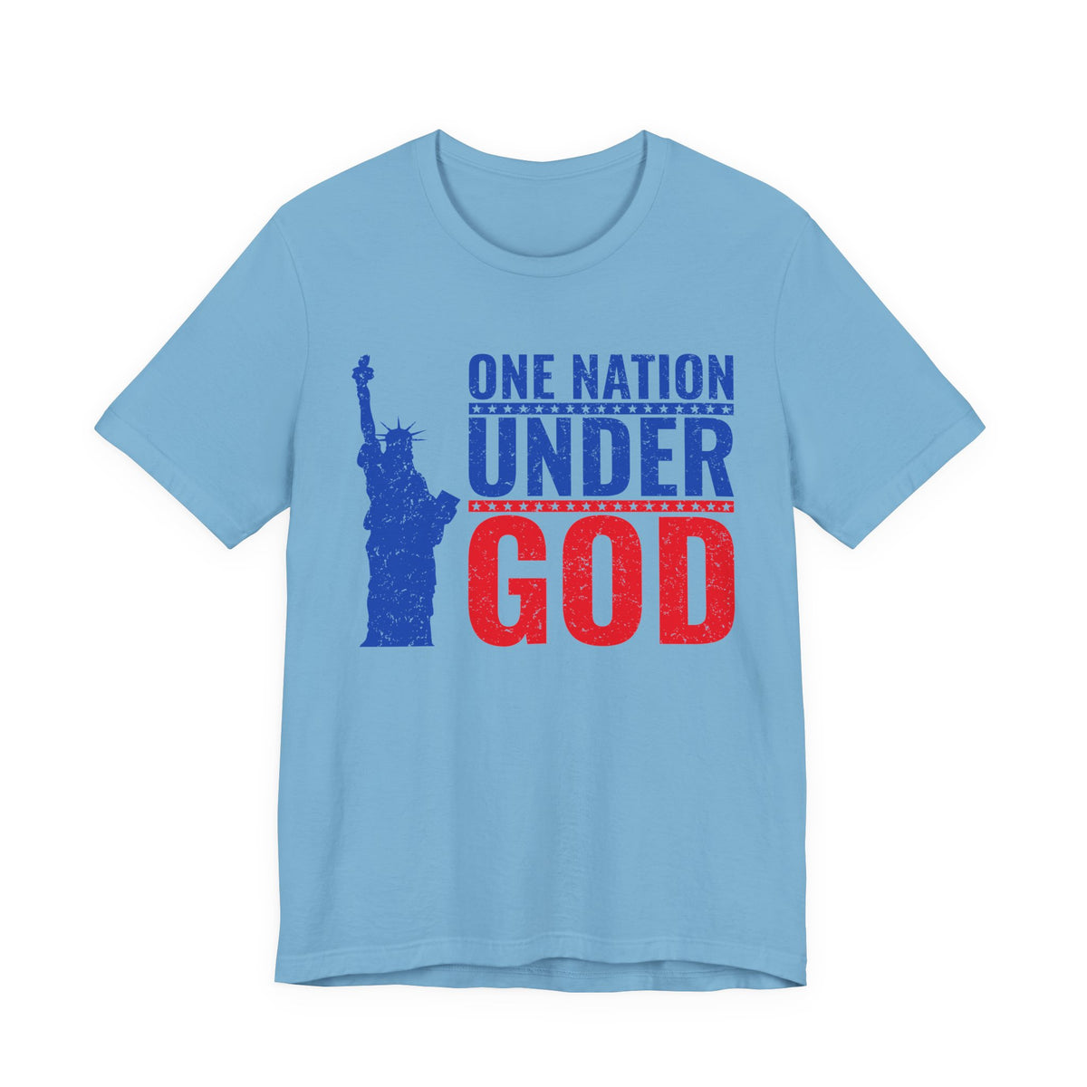 One Nation Under God T-Shirt Statue of Liberty Patriotic USA Design Unisex Cotton a6