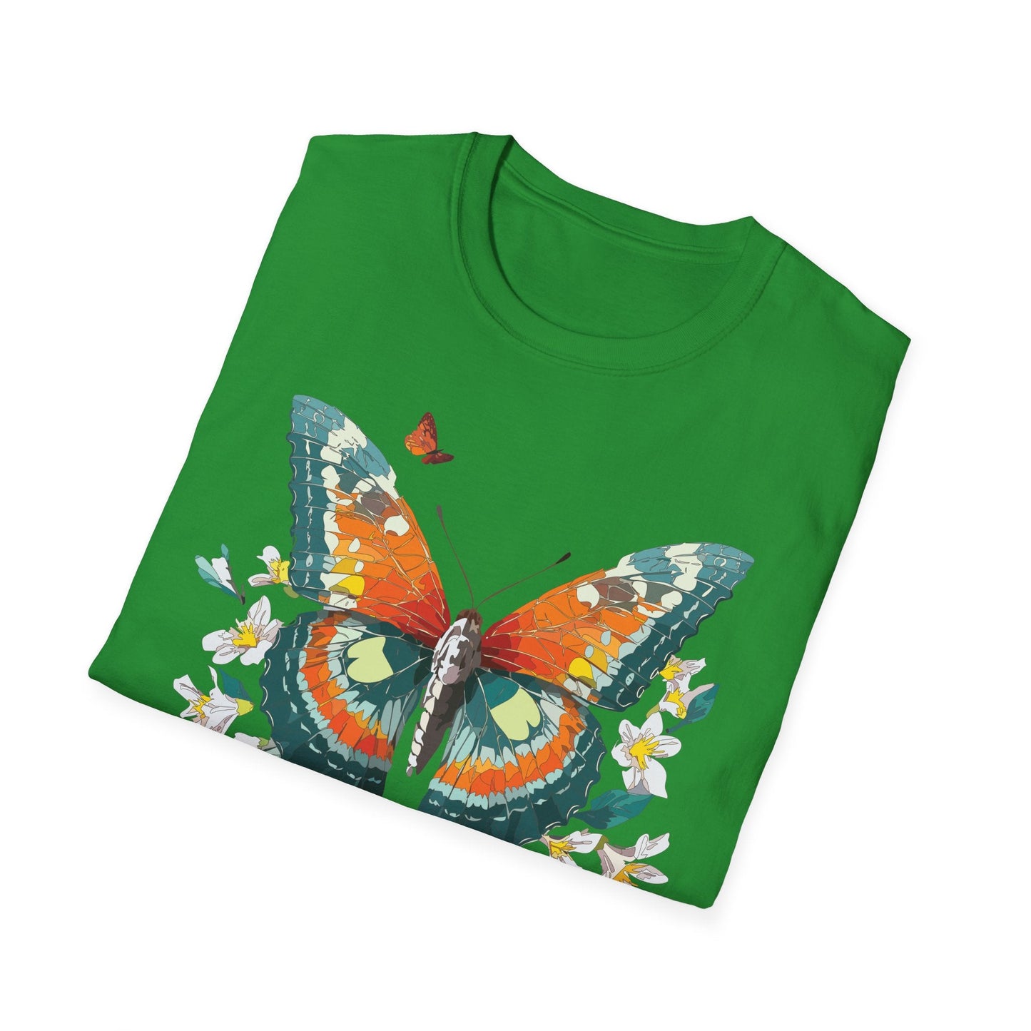 Butterfly T Shirt Unisex Softstyle Gildan 64000 100 Percent Ring Spun Cotton Monarch Tee