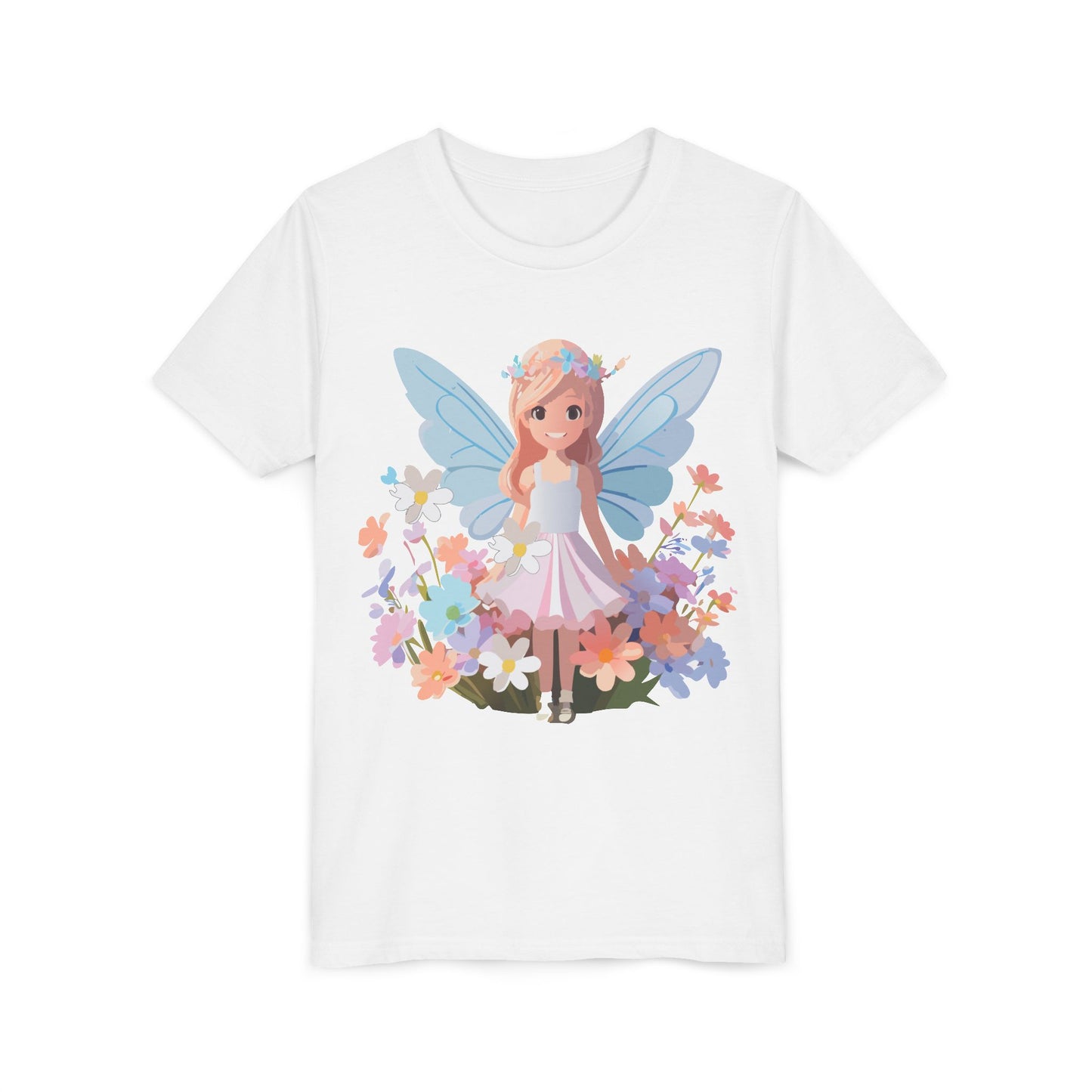 Enchanting Fairy Floral Youth Short Sleeve Tee - Perfect for Spring Celebrations (9-14)