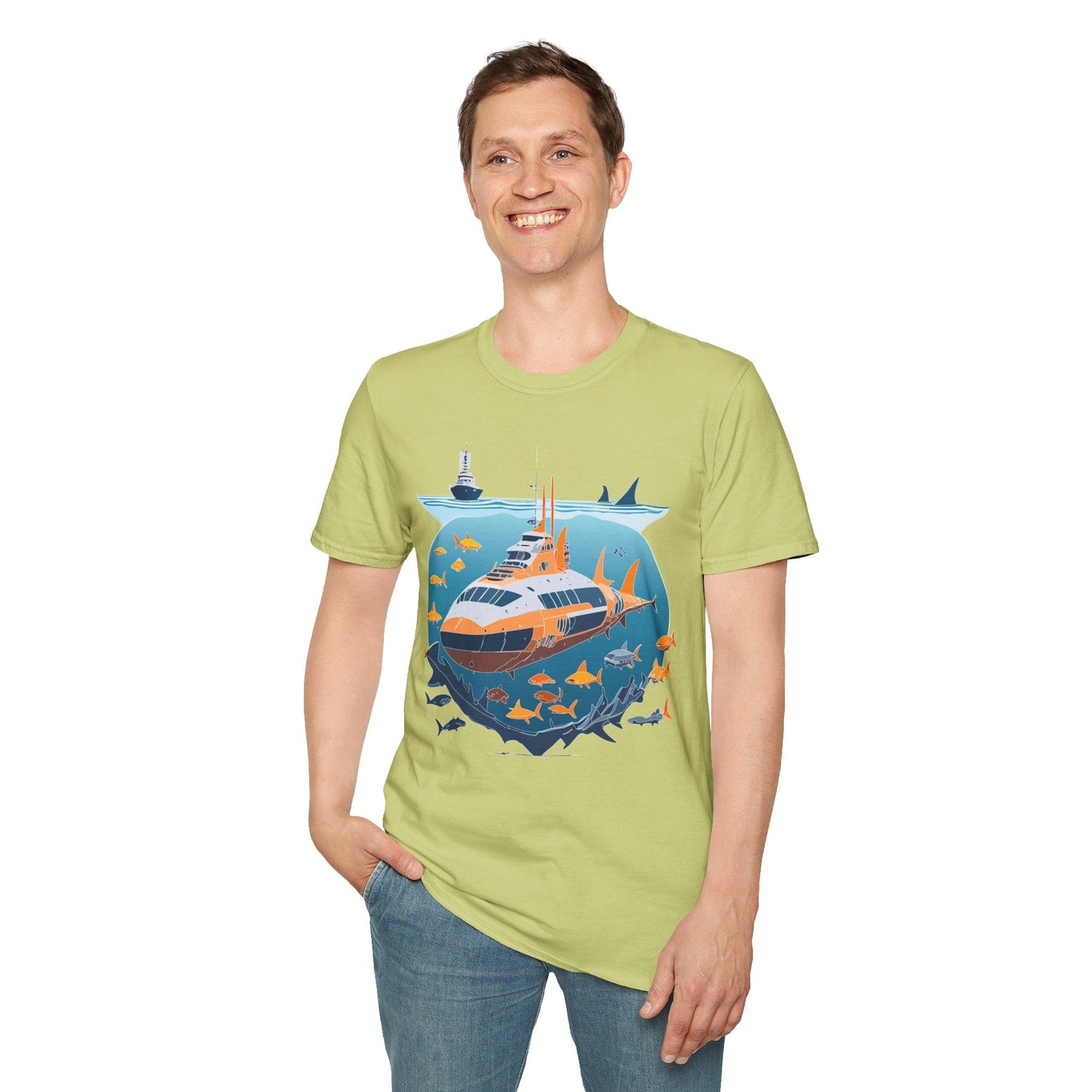 Ocean Tee Shirt Unisex Short Sleeve Gildan Softstyle 64000 Premium Comfort Ocean Artwork
