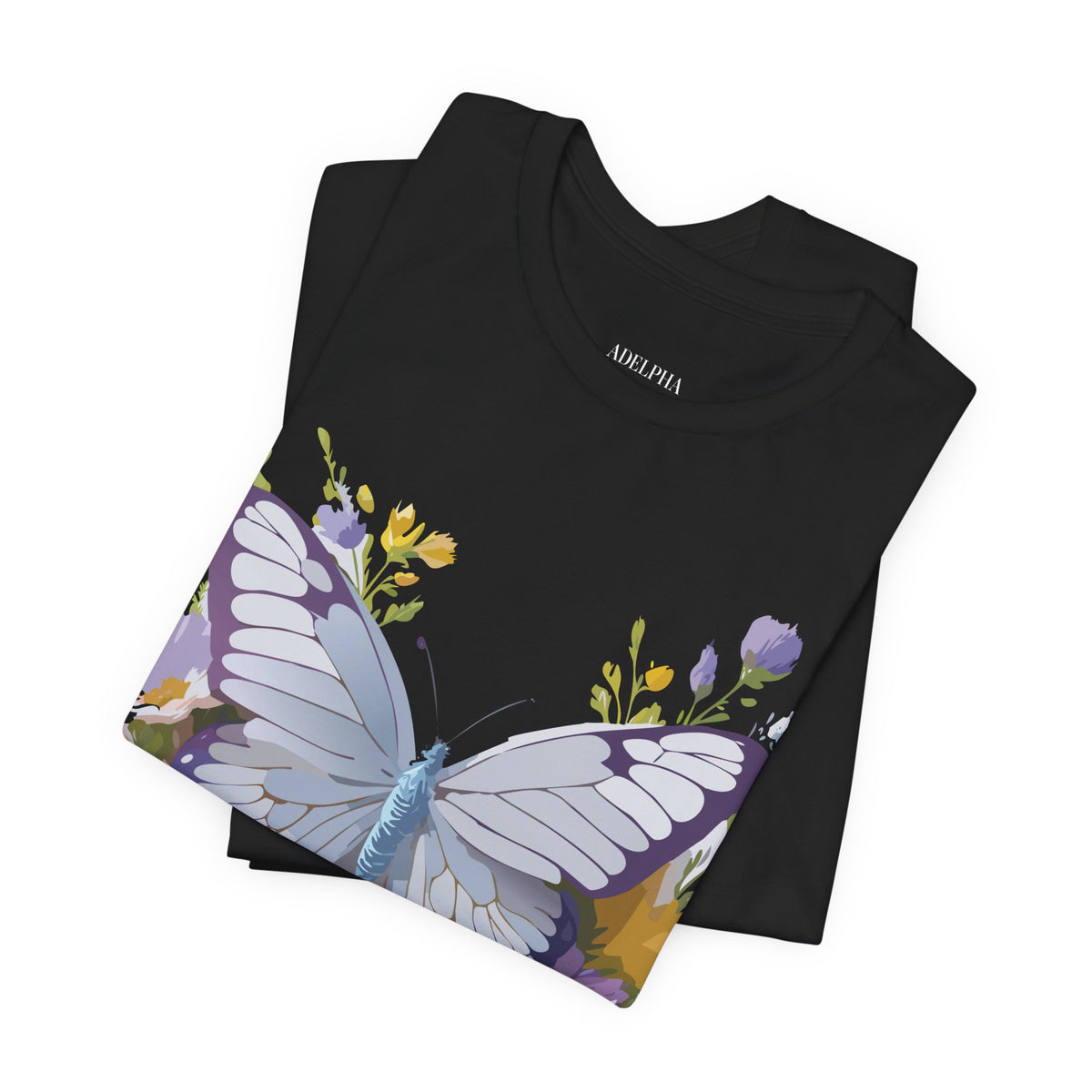 Butterfly Graphic Unisex Cotton Bella+Canvas Tee with Art Design n49