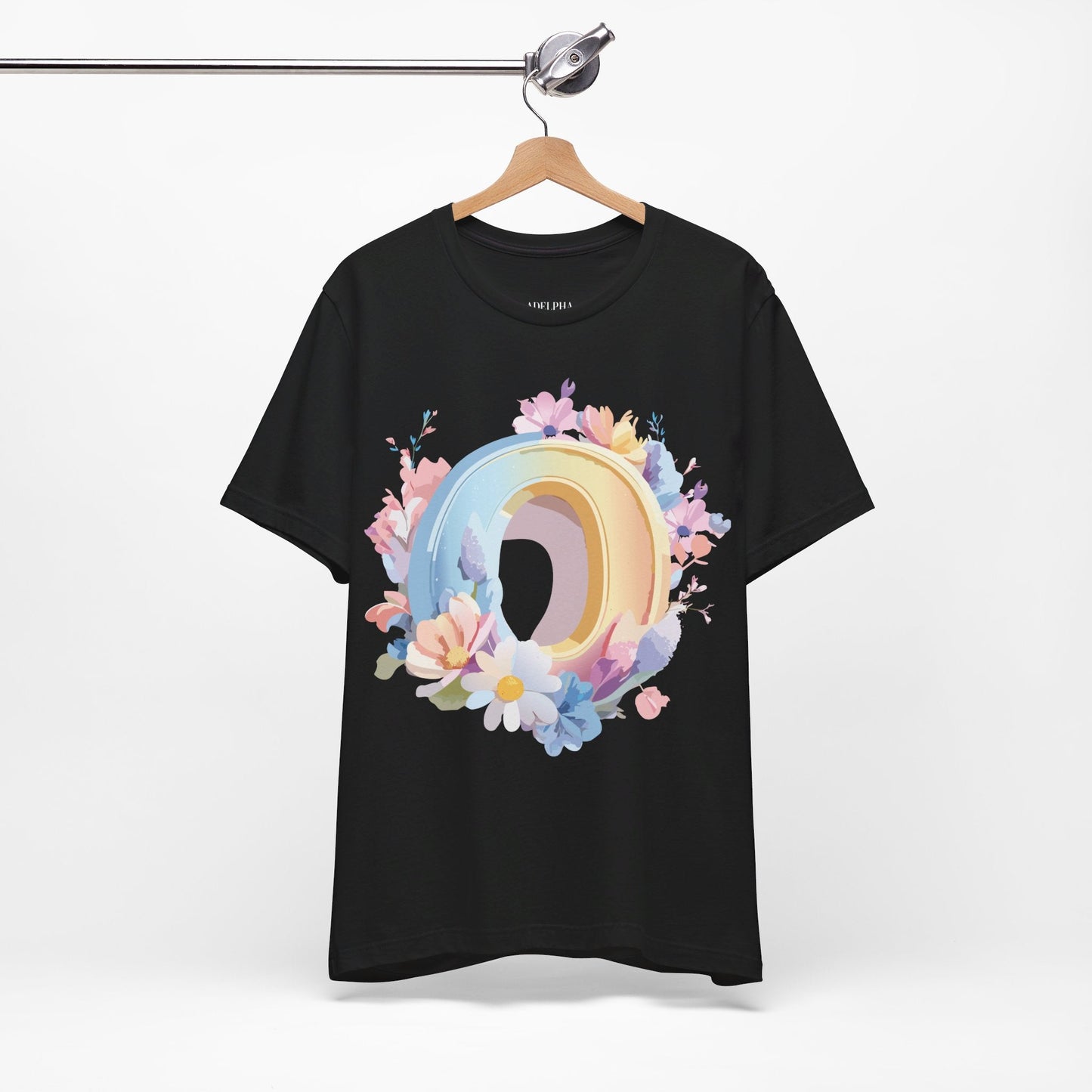 Letter O Shirt Unisex Graphic Tee Art Design Adelpha Vintage Inspired Short Sleeve Jersey