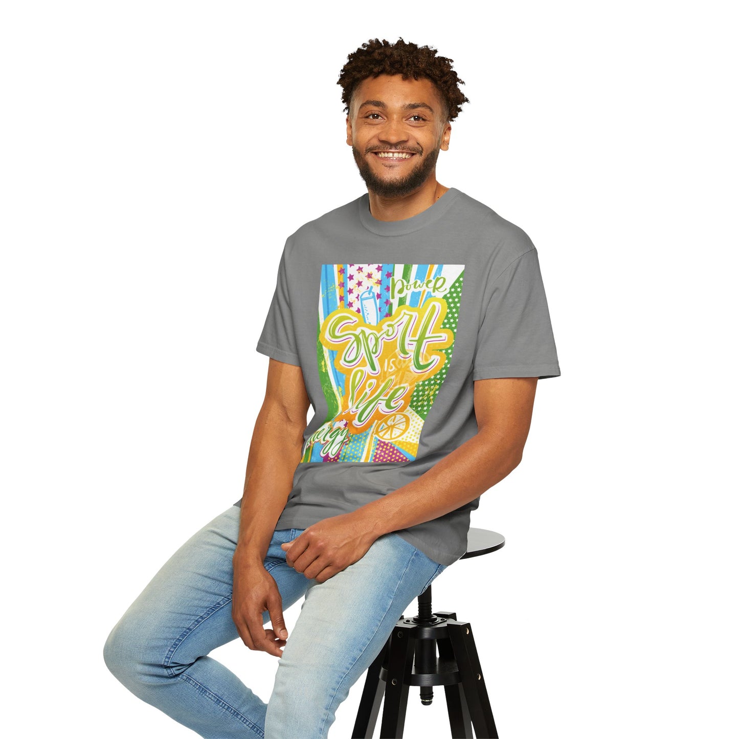 Unisex T-shirt with sports art design