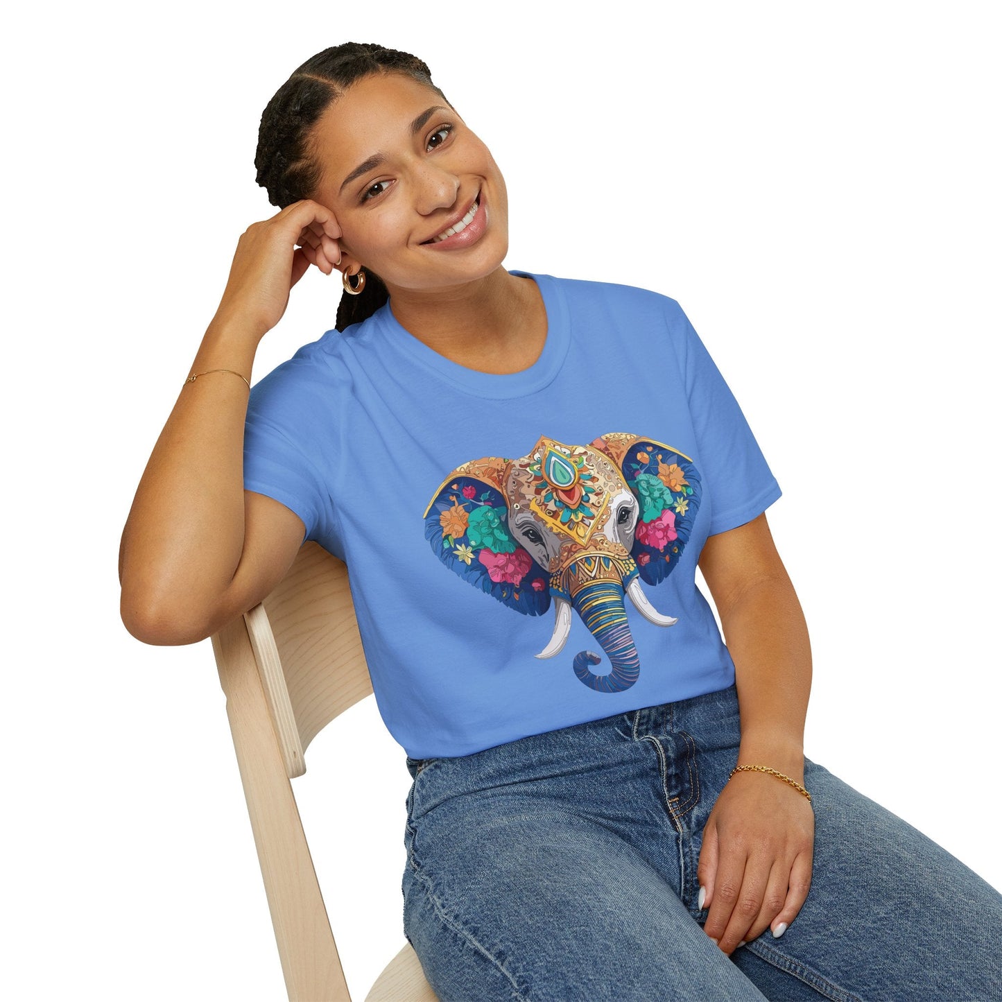 Elephant T Shirt Unisex Gildan Softstyle 64000 100 Percent Cotton Graphic Animal Tee