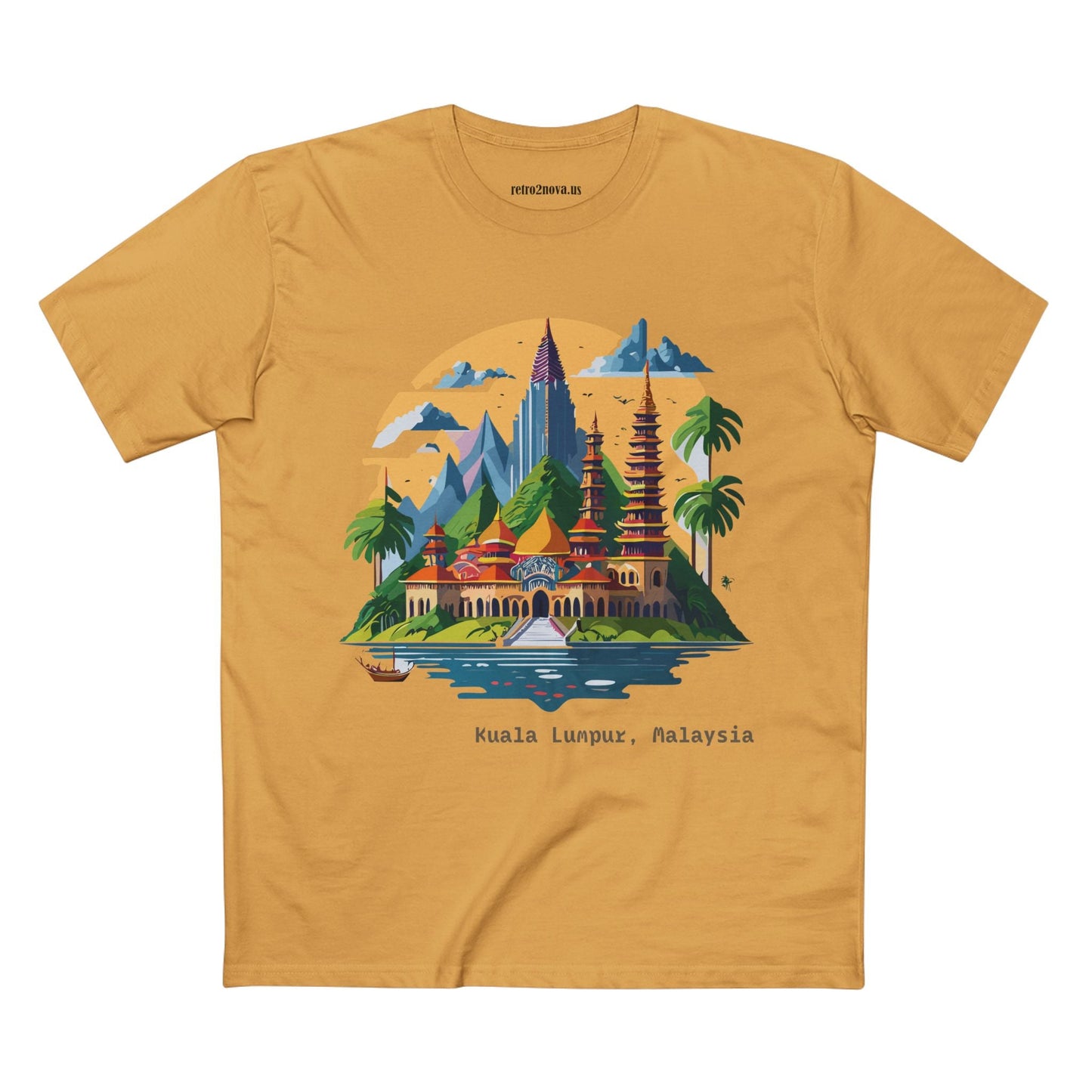 Travel Shirt Kuala Lumpur Tourist Shirt Unisex Premium Cotton Art Tee Retro2Nova Original Design