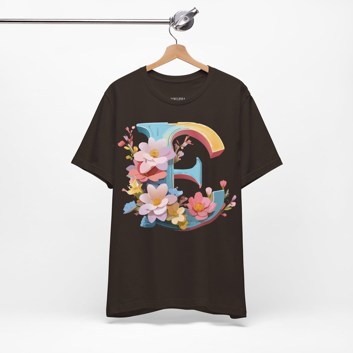 Letter E Graphic Unisex Cotton Bella+Canvas Tee with Art Letter Design
