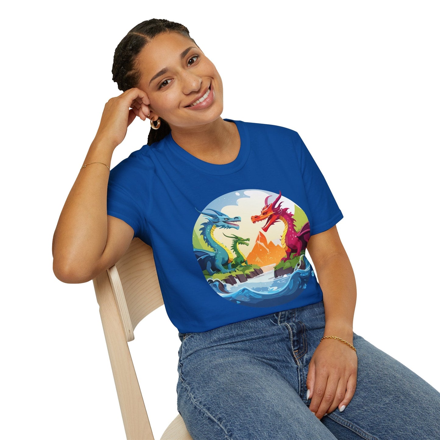 Dragon T Shirt Unisex Dragon Tee 100 Percent Ring Spun Cotton Softstyle Comfort Fit