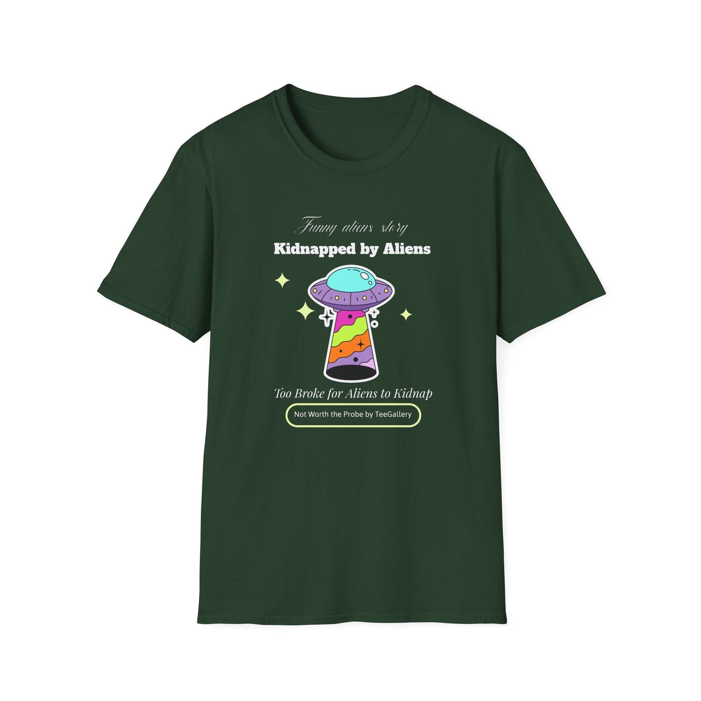 Alien Abduction TShirt Unisex Cotton Kidnapped by Aliens Cute UFO Graphic Tee
