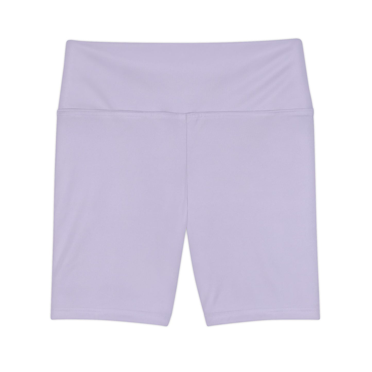 Fog Lilac Lavender High-Waist Workout Bike Shorts — Women's Athletic Biker Shorts