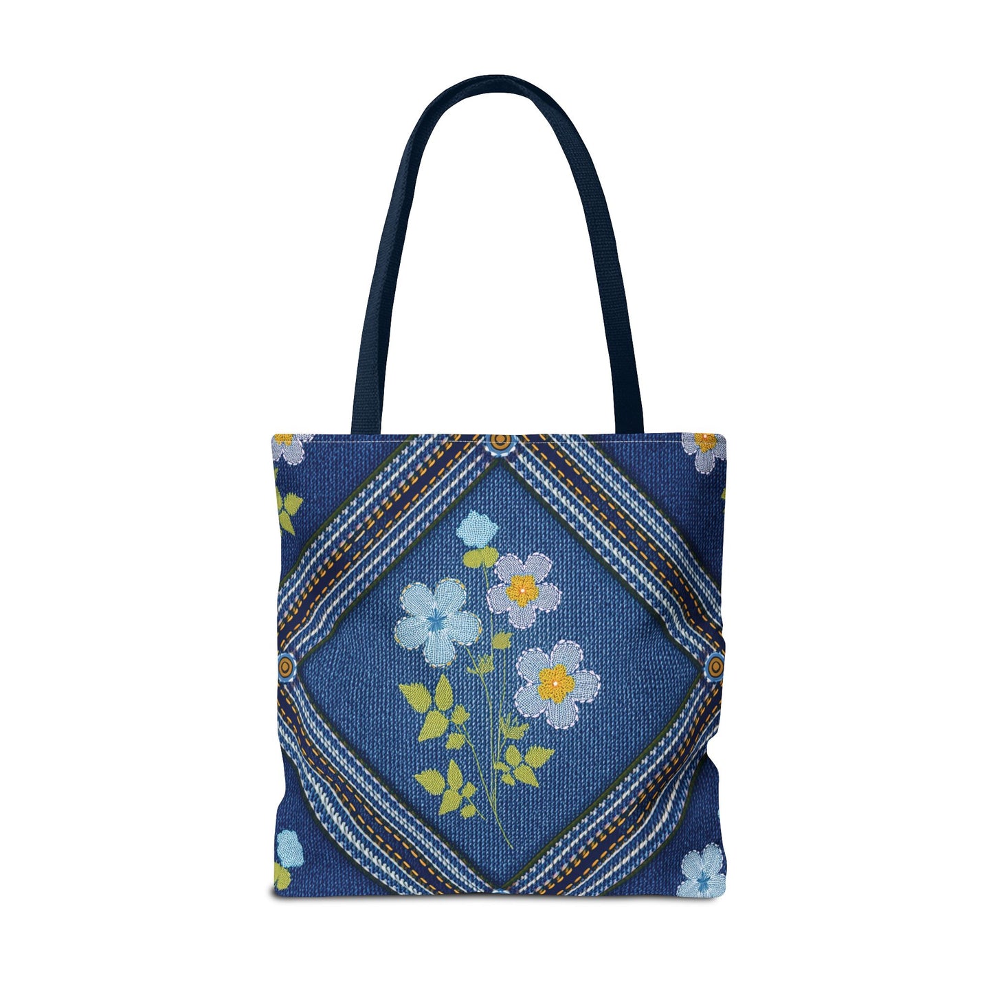 Denim Fabric Imitation Print Unisex Canvas Bag Poly Spun 3 Sizes Tote Bag 126