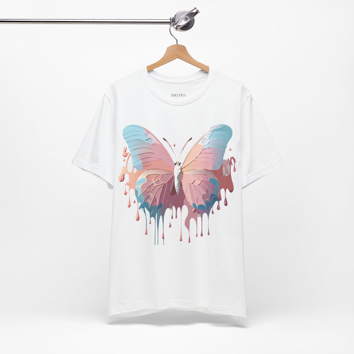Butterfly Graphic Unisex Cotton Bella+Canvas Tee with Floral Art Design m02