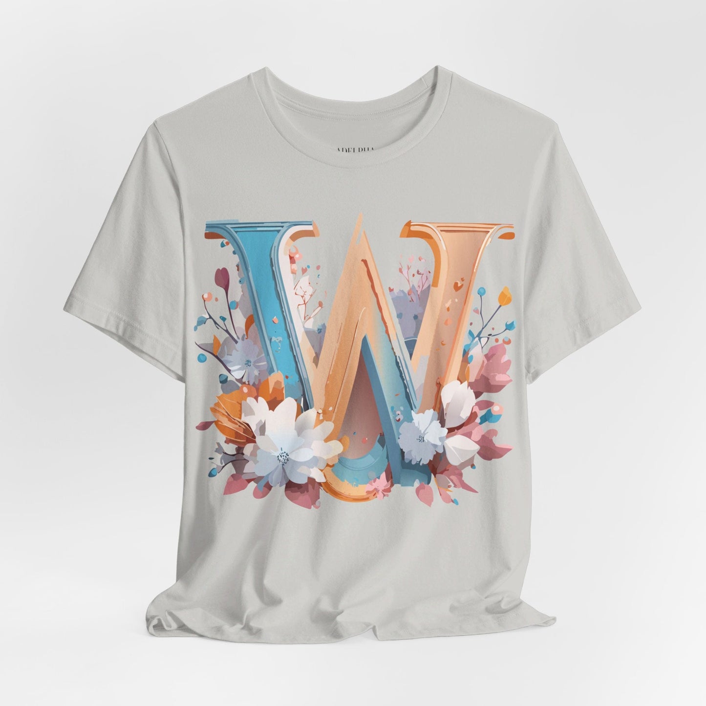 Letter W Shirt Graphic Tee Unisex Adelpha Vintage Inspired Art Design Short Sleeve