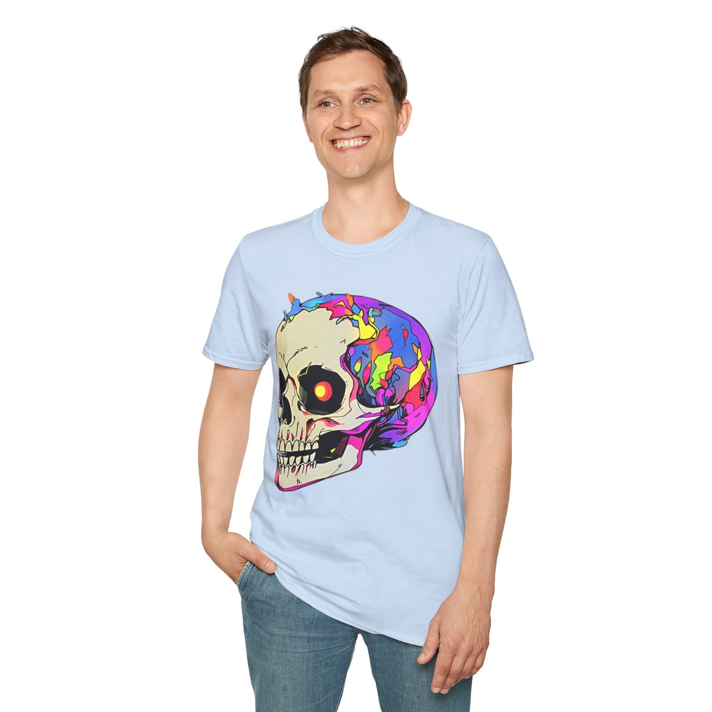 Skull Tee Shirt Unisex Skeleton Shirt Gildan Softstyle 64000 Short Sleeve Graphic Design